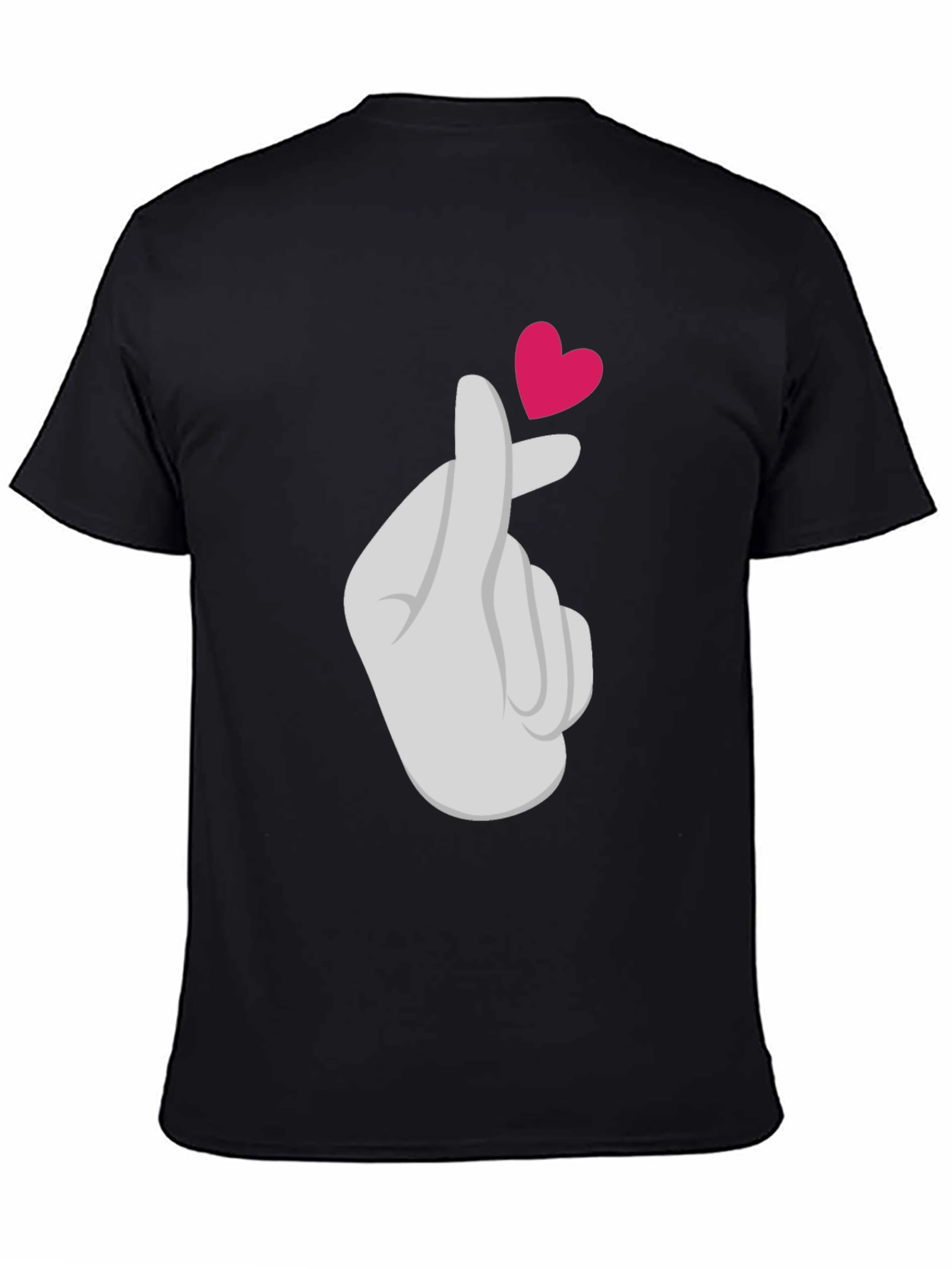 Heart Finger Gesture Graphic Tee - Trendy Casual Top