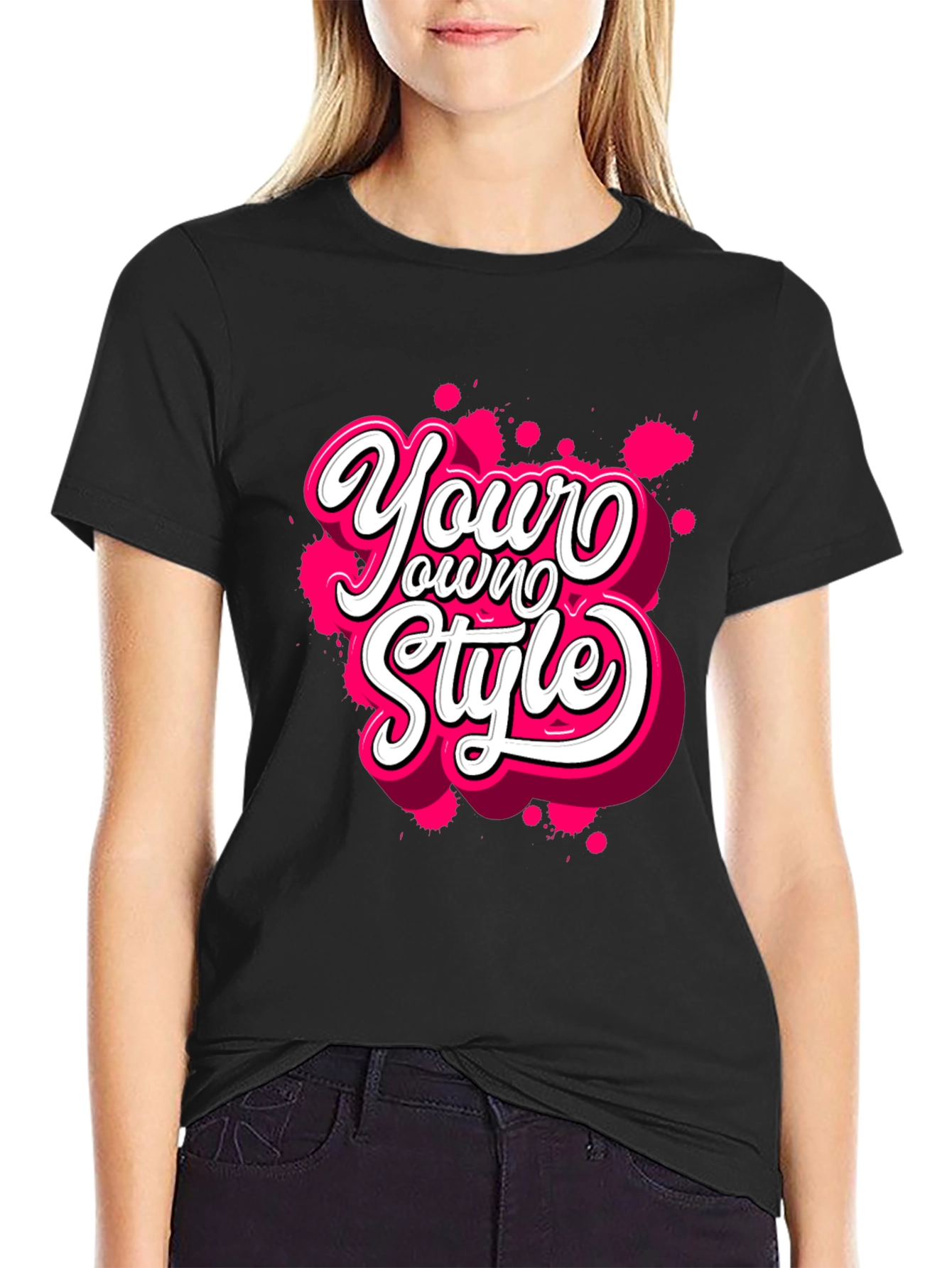 Your Own Style Graphic Tee - Black Cotton T-Shirt
