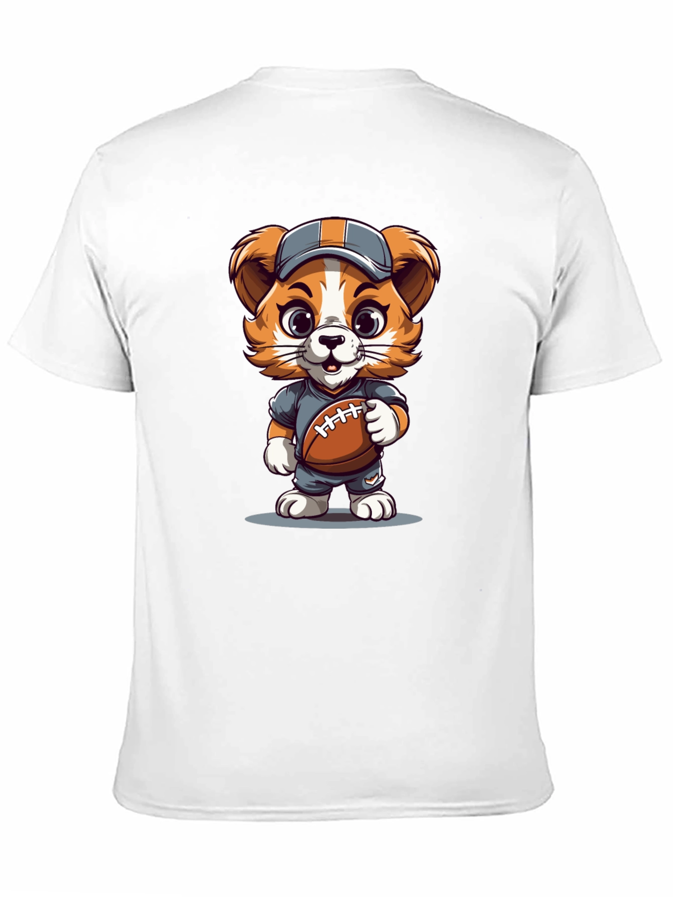 Cartoon Dog Football T-Shirt