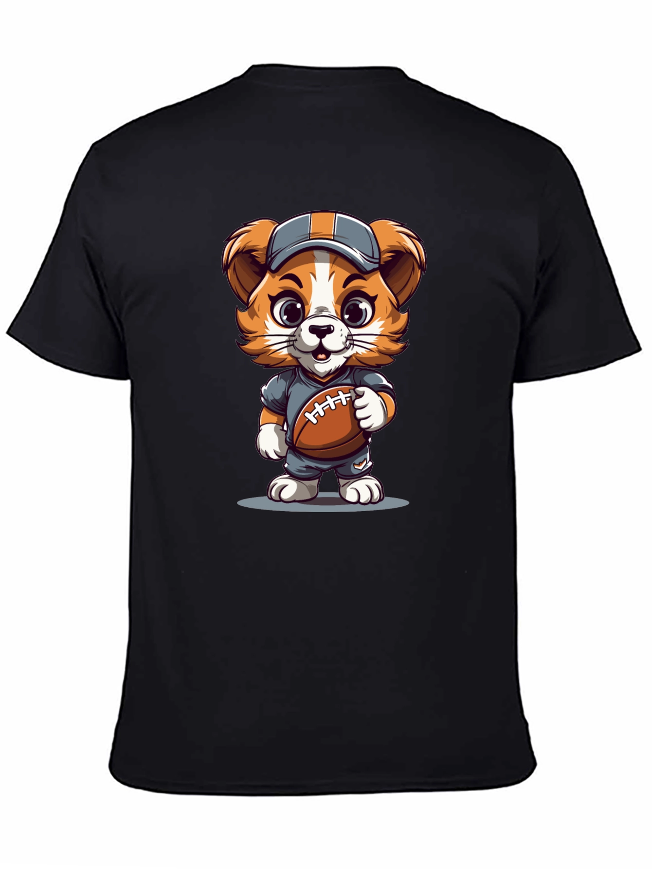 Cartoon Dog Football T-Shirt
