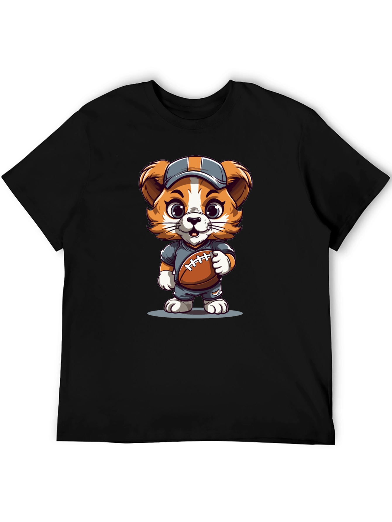 Cartoon Dog Football T-Shirt