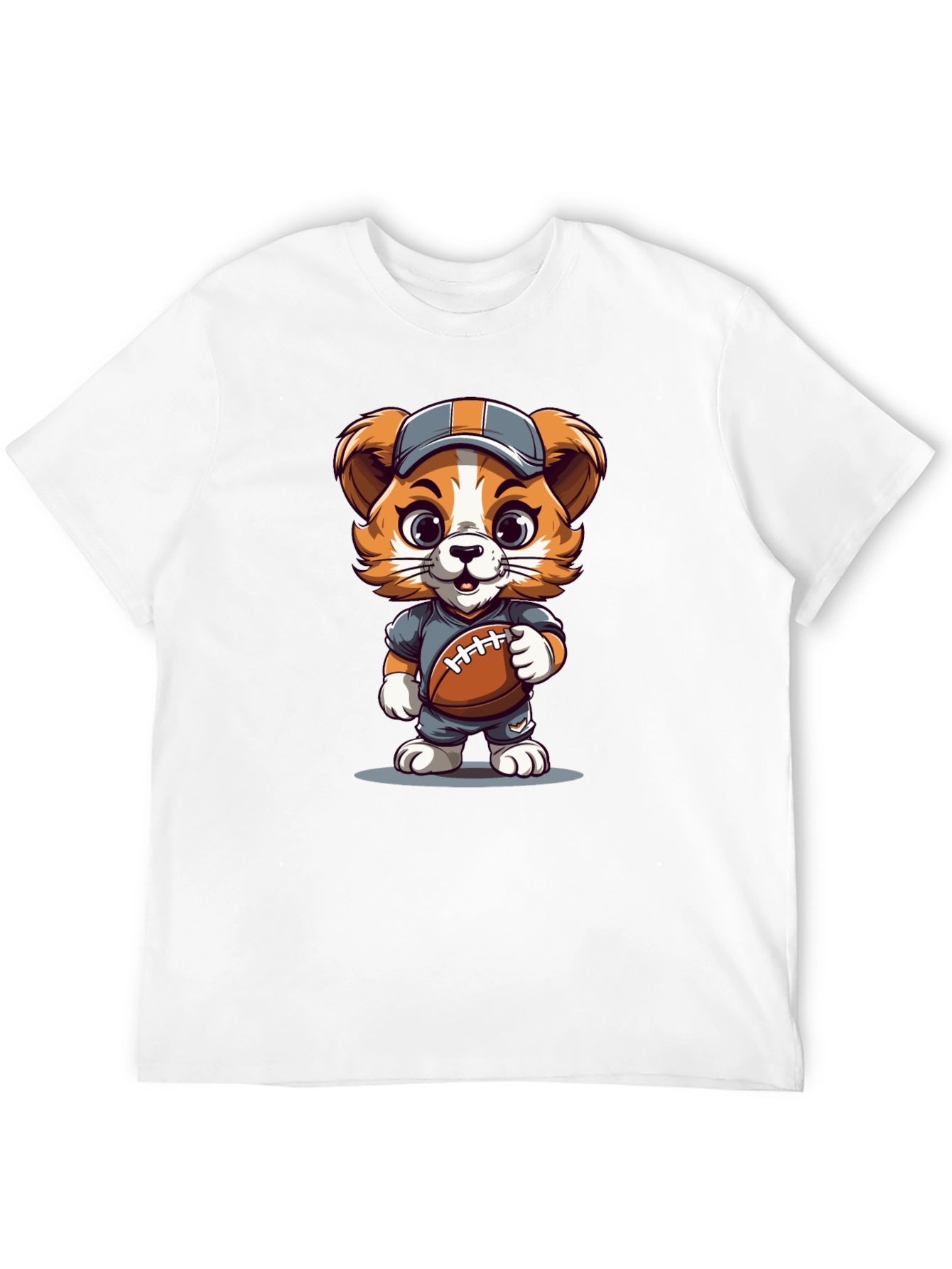 Cartoon Dog Football T-Shirt