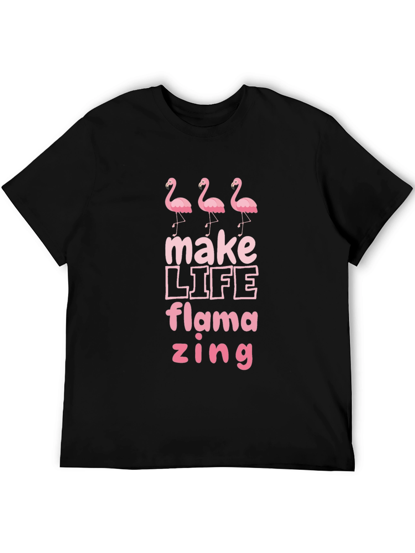 Flamazing Flamingo Graphic Tee - Black