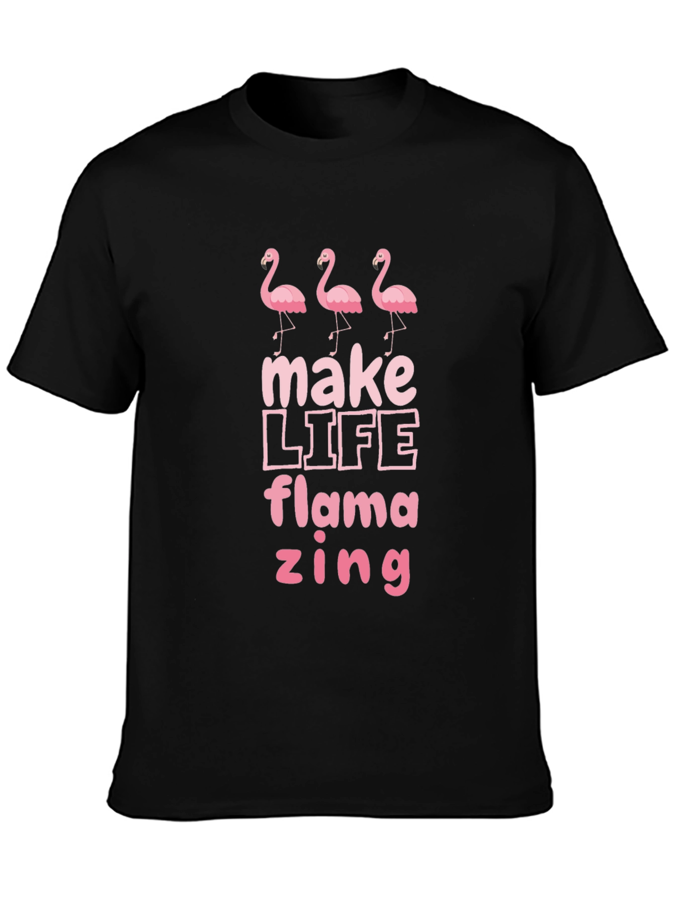 Flamazing Flamingo Graphic Tee - Black
