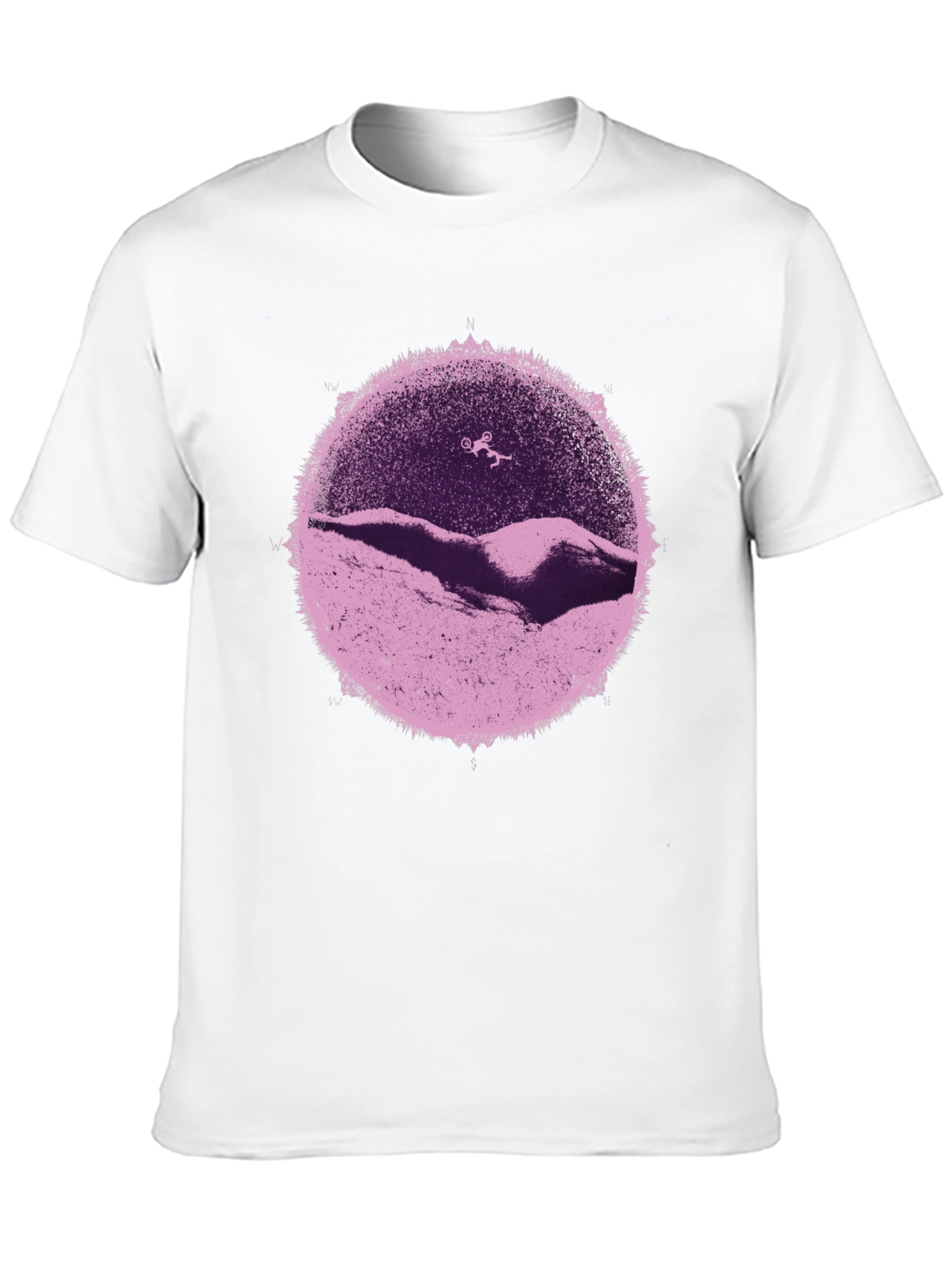 Abstract Mountain Bike T-Shirt - Black Cotton Graphic Tee