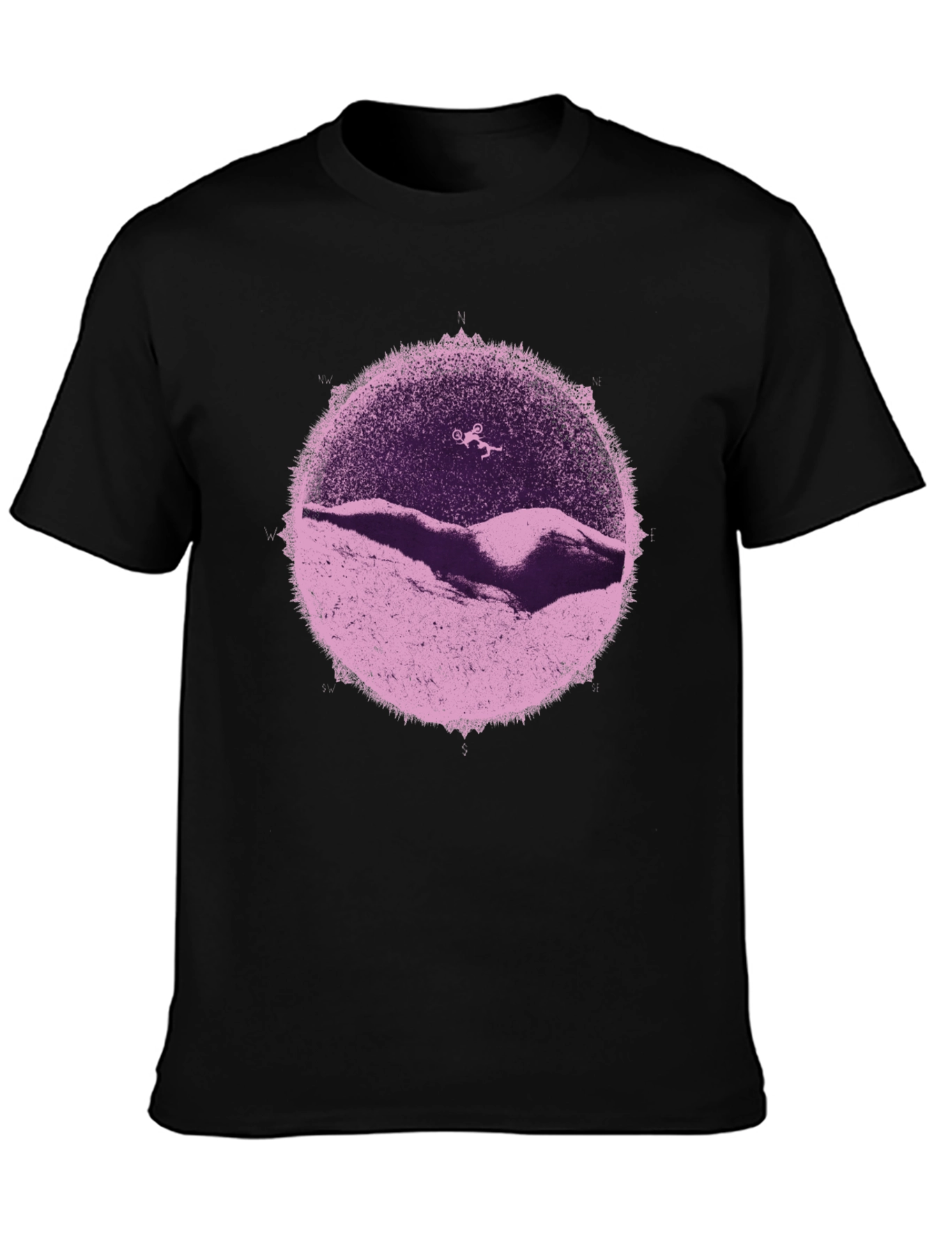 Abstract Mountain Bike T-Shirt - Black Cotton Graphic Tee
