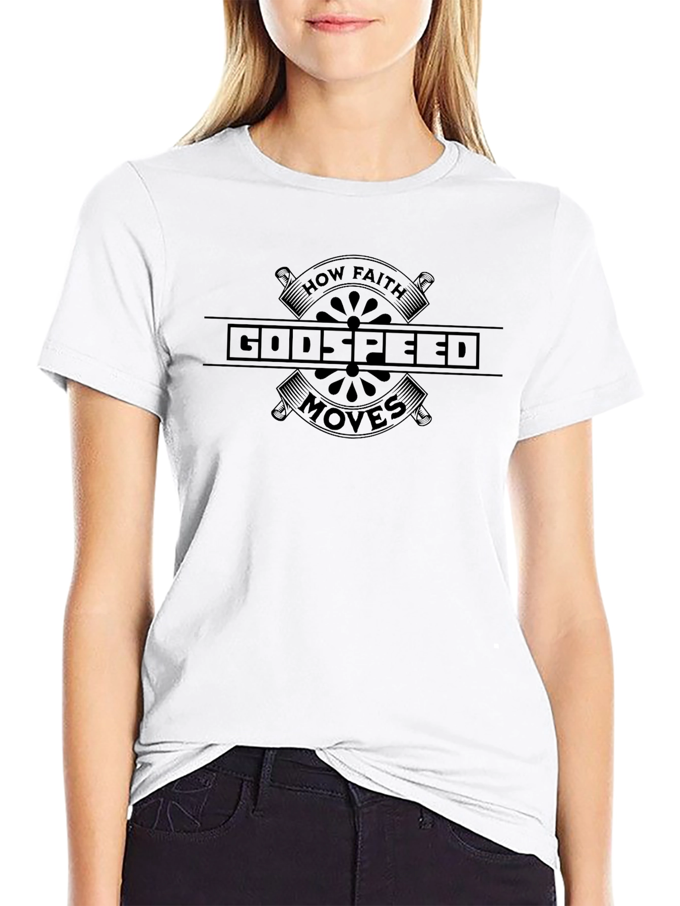Godspeed How Faith Moves Black T-Shirt