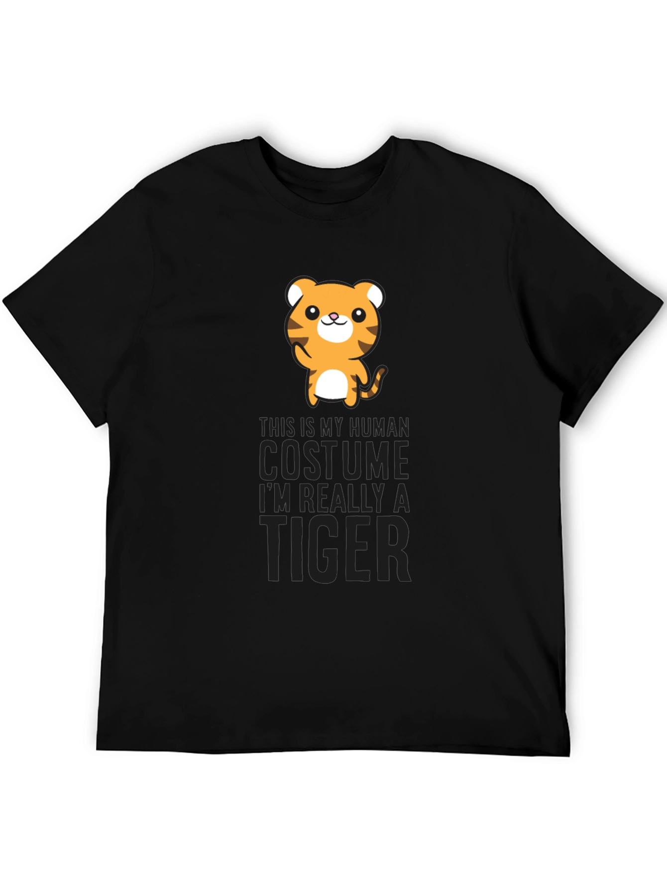 Human Costume Tiger Graphic Tee Shirt
