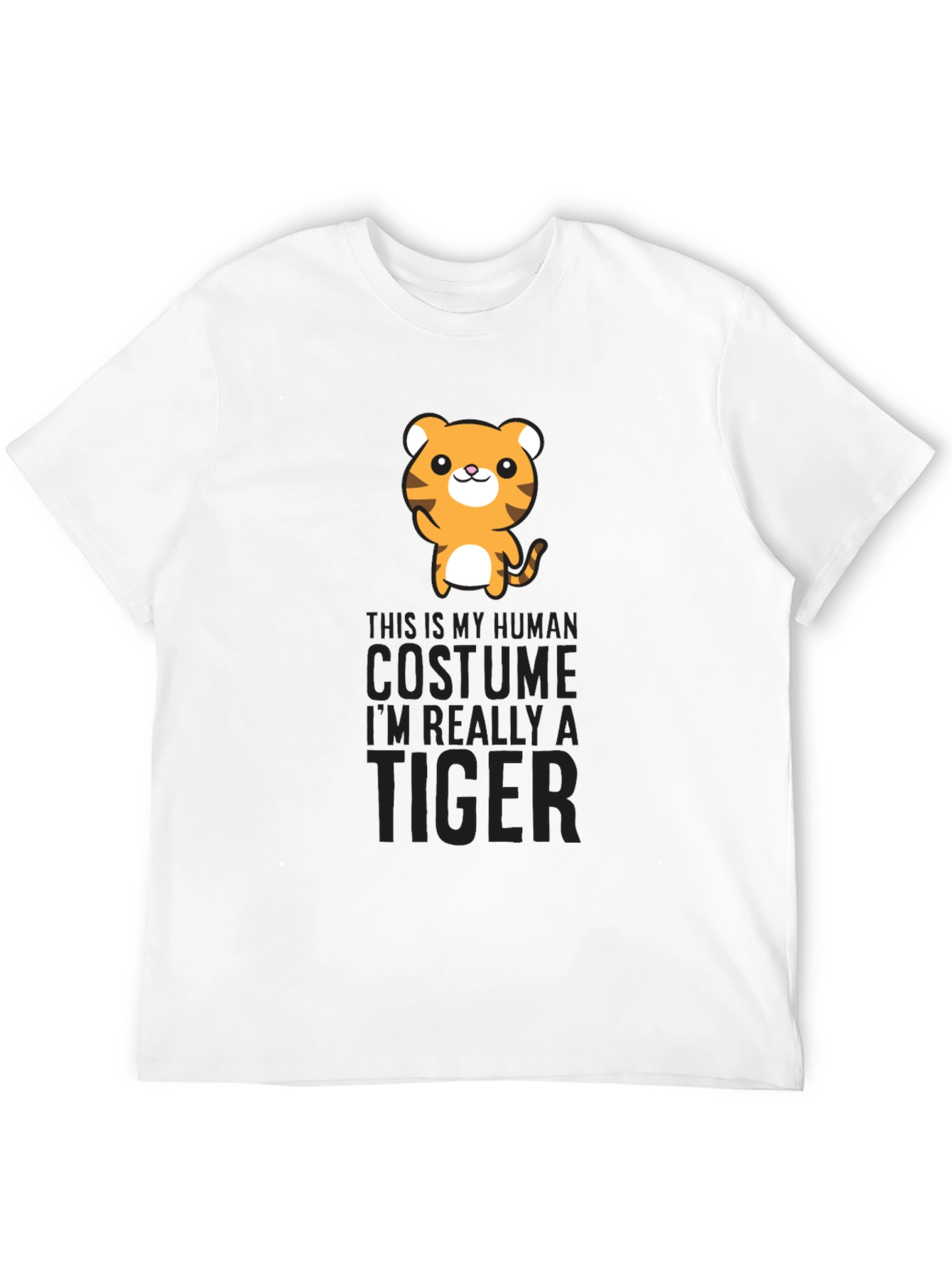 Human Costume Tiger Graphic Tee Shirt