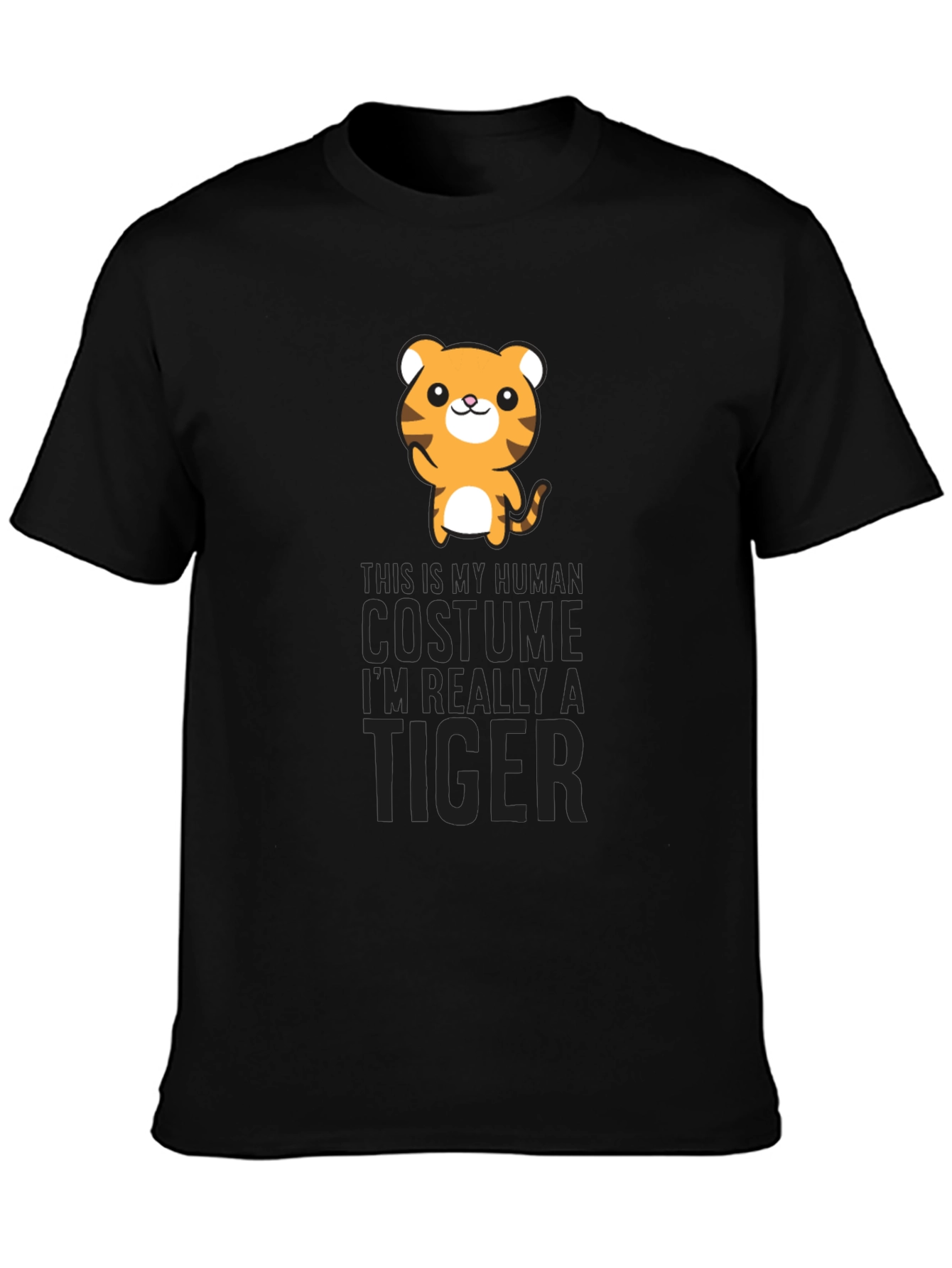 Human Costume Tiger Graphic Tee Shirt