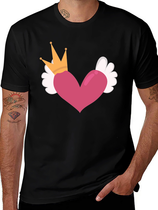 Heart Crown Wings Black T-Shirt