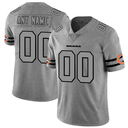 Custom1 Chicago Bears 2019 Gray Gridiron Gray Vapor Untouchable Limited Jerseys Stitched Jerseys Football Jerseys