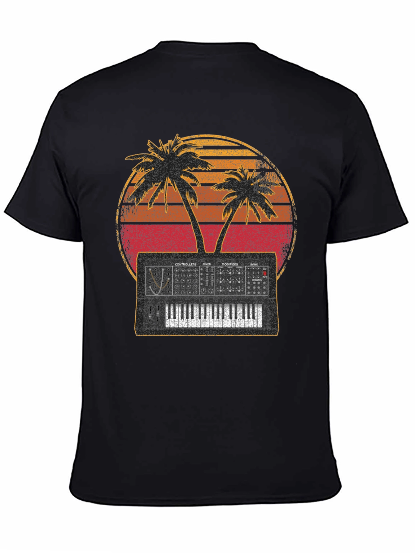 Synthwave T-Shirt Palm Tree Synthesizer Music Tee