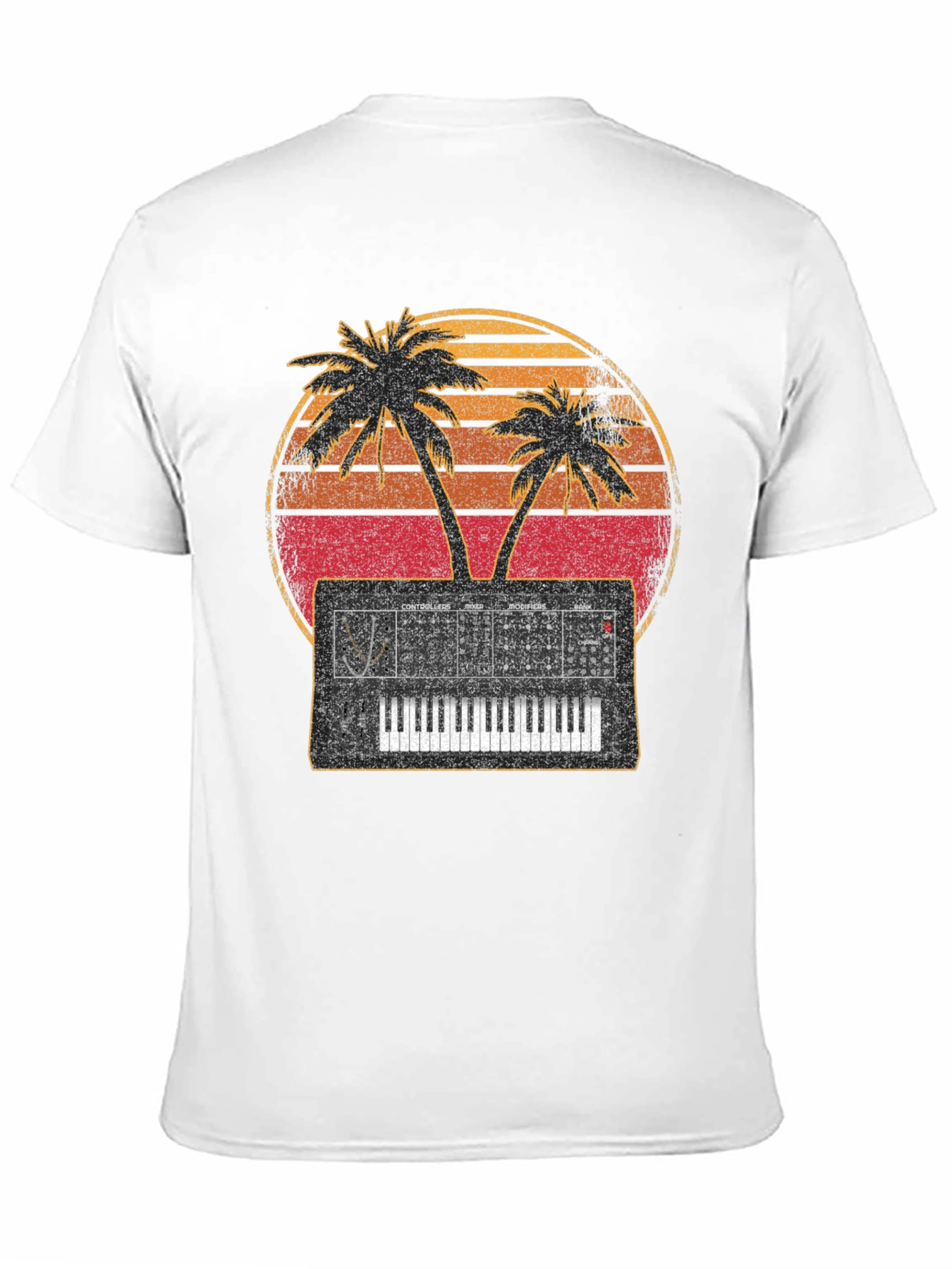 Synthwave T-Shirt Palm Tree Synthesizer Music Tee