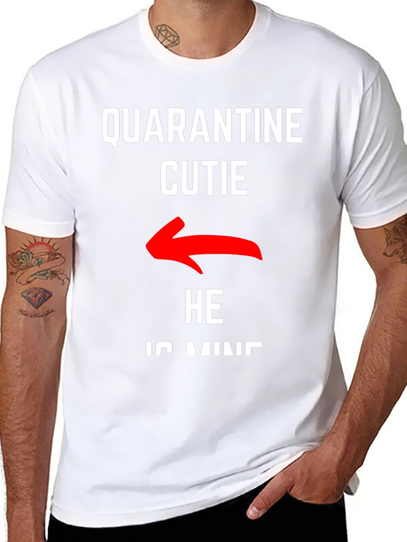 Quarantine Cutie Pointing Arrow T-Shirt