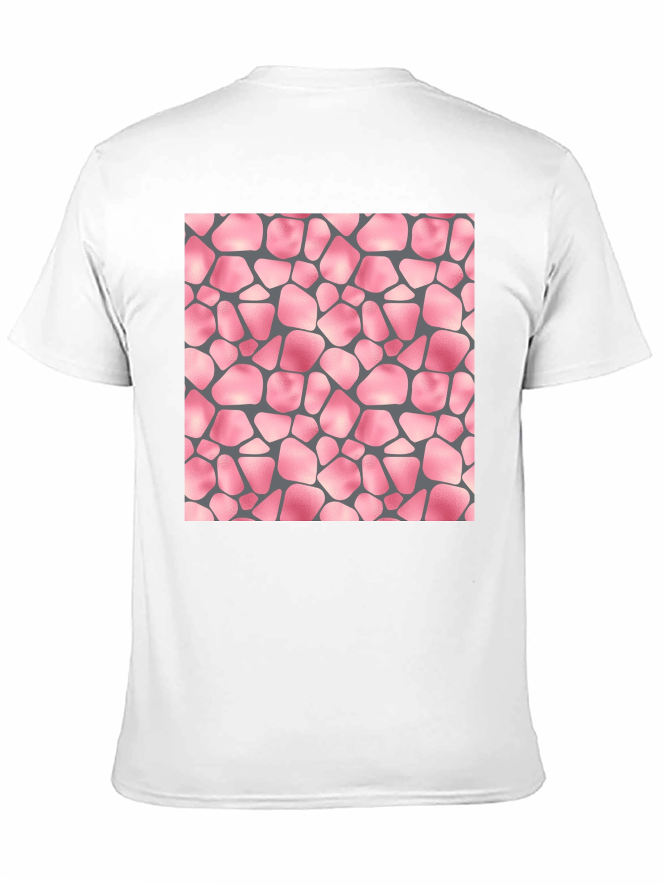 Black T-Shirt with Pink Stone Pattern