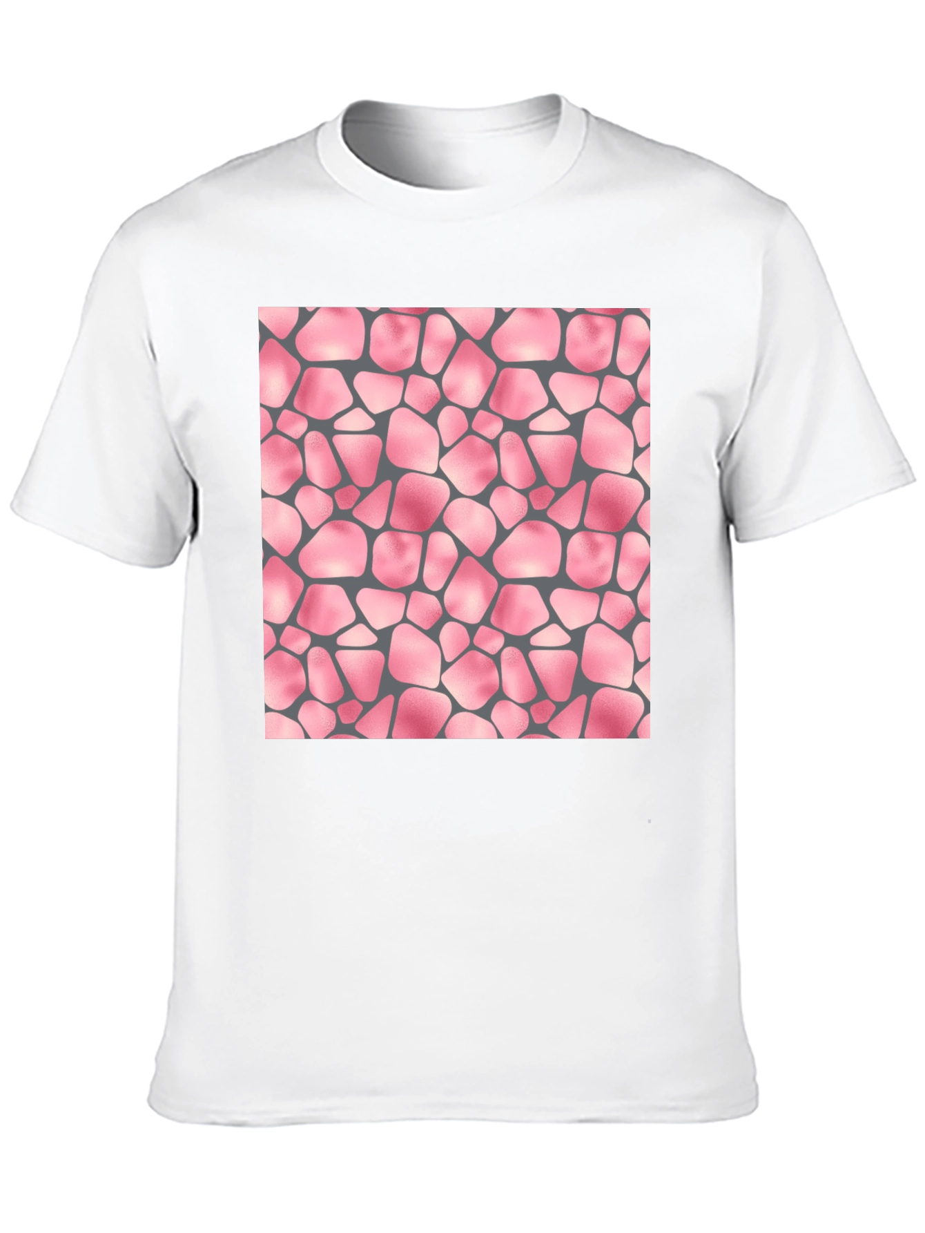 Black T-Shirt with Pink Stone Pattern