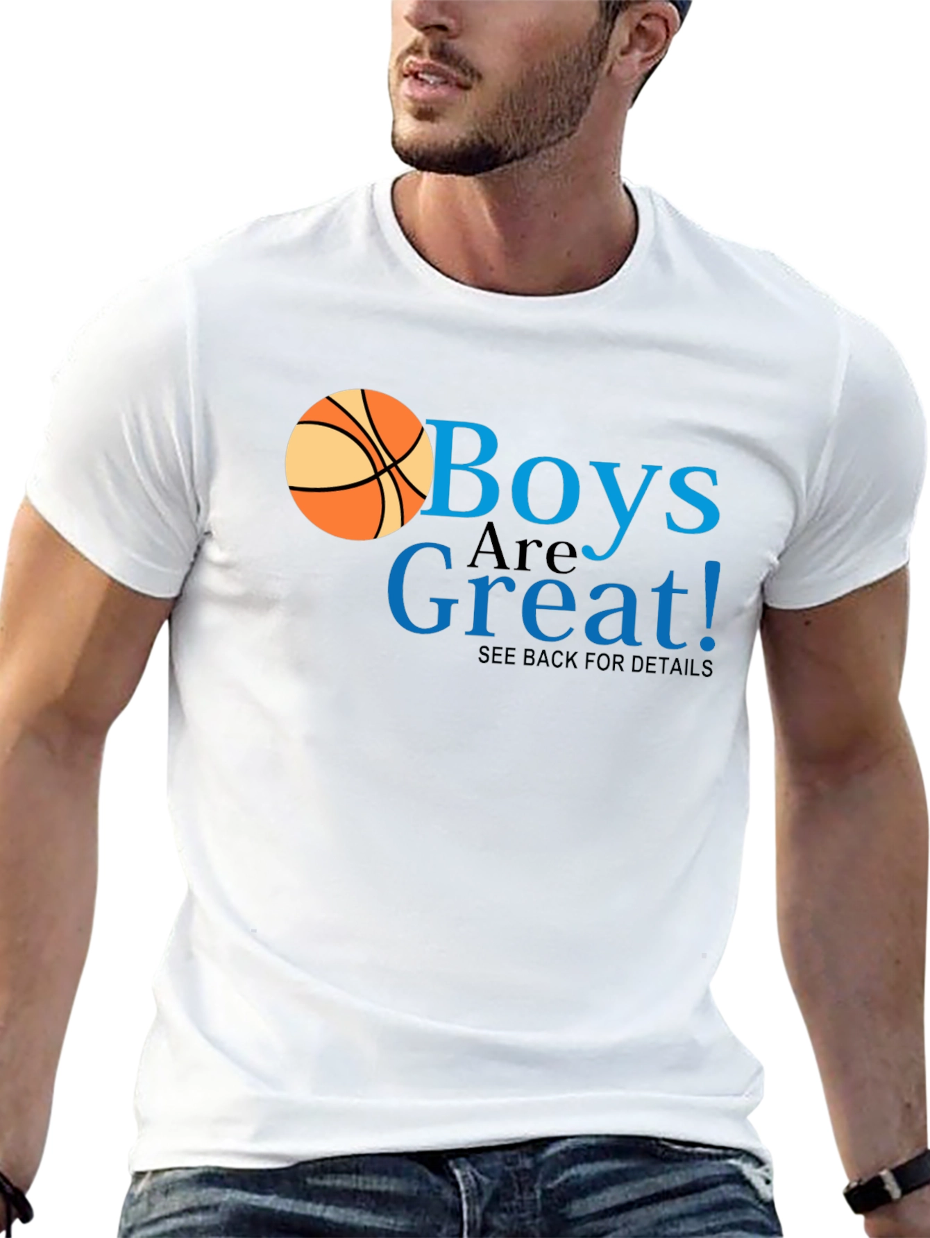 Boys Are Great! Graphic Tee - Basketball Design