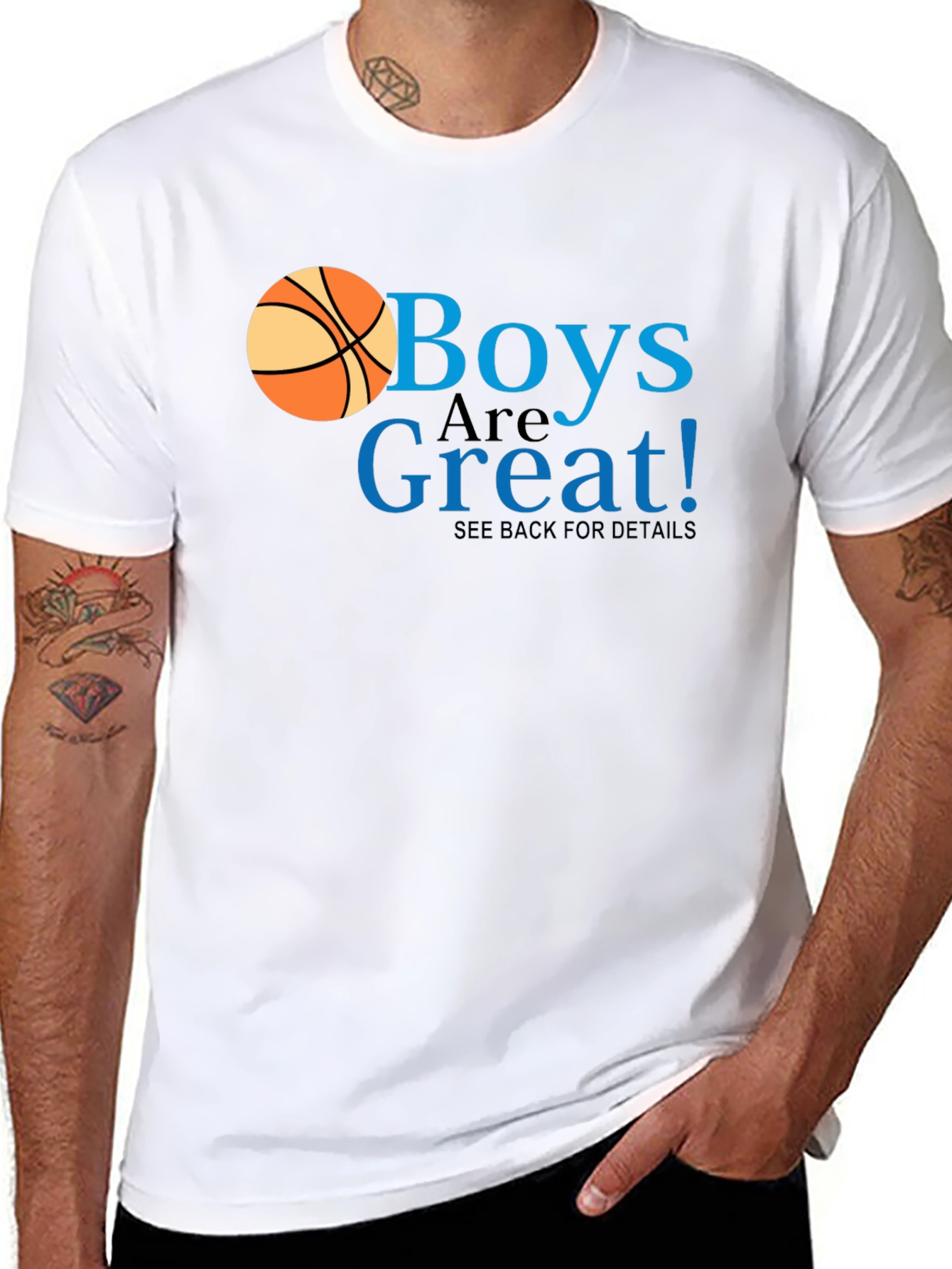 Boys Are Great! Graphic Tee - Basketball Design