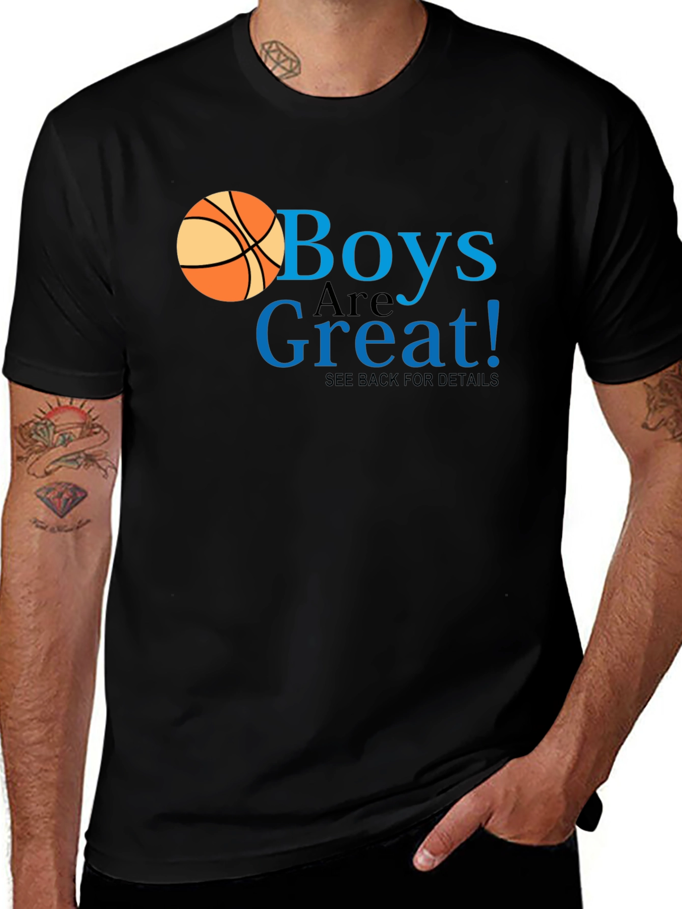 Boys Are Great! Graphic Tee - Basketball Design