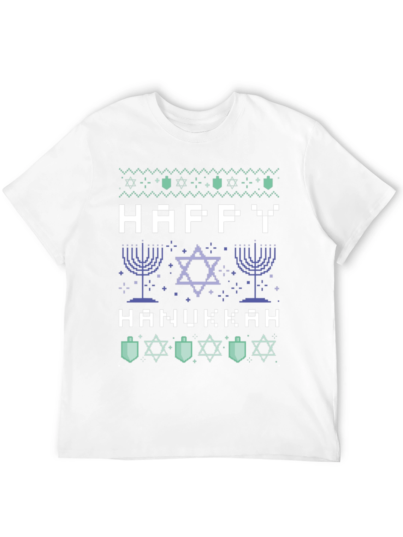 Happy Hanukkah Pixel Art Holiday T-Shirt