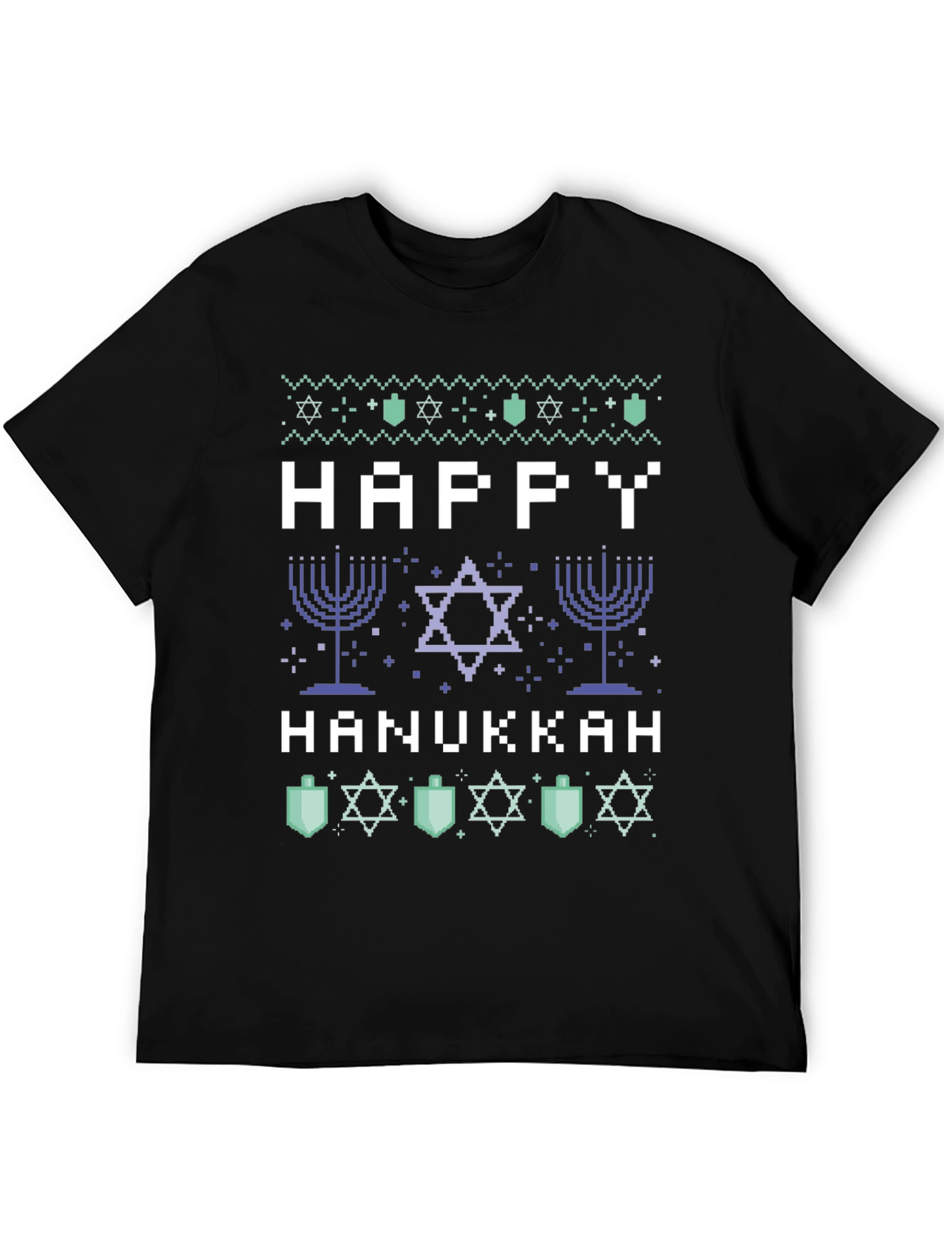 Happy Hanukkah Pixel Art Holiday T-Shirt
