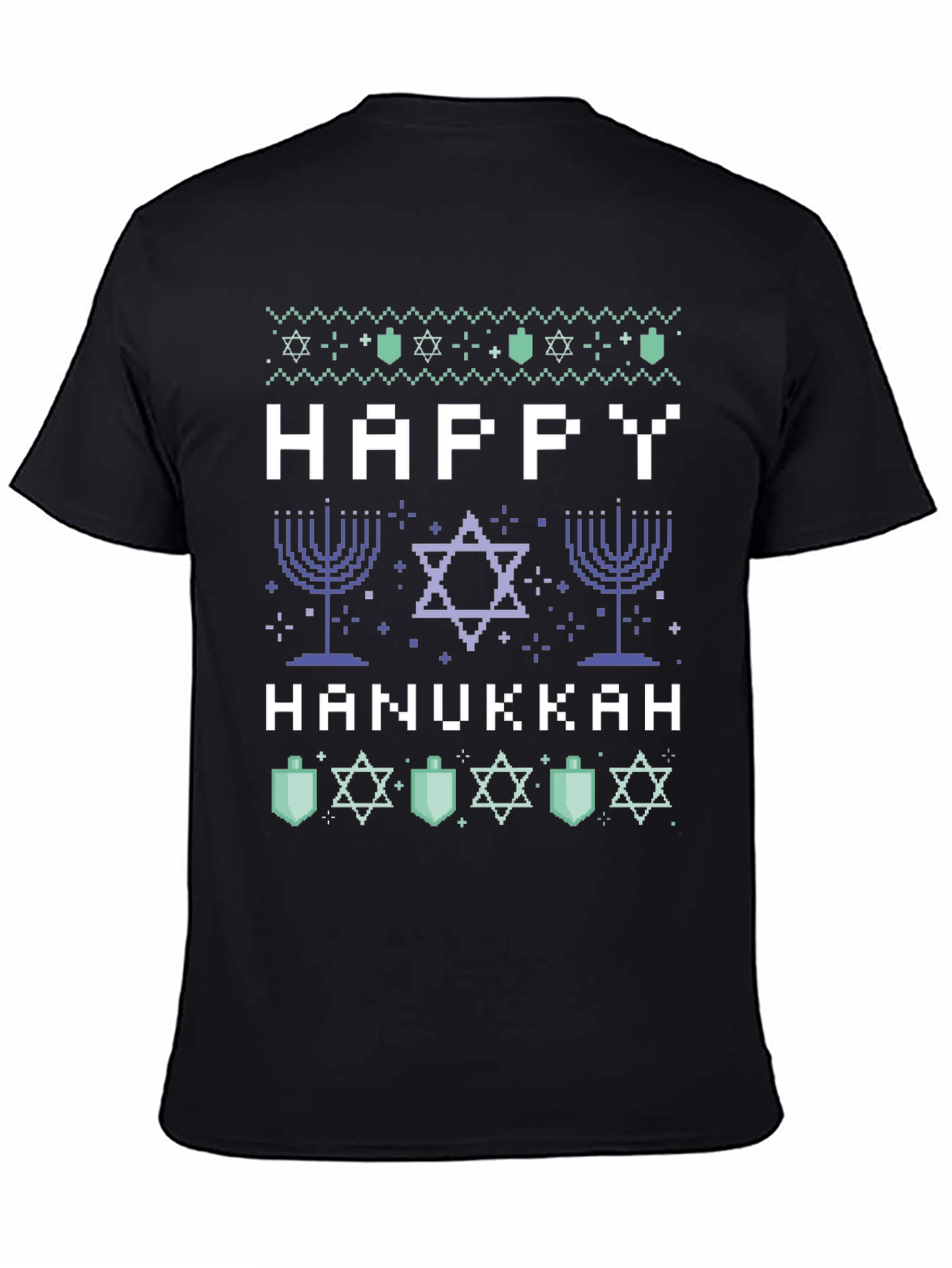 Happy Hanukkah Pixel Art Holiday T-Shirt
