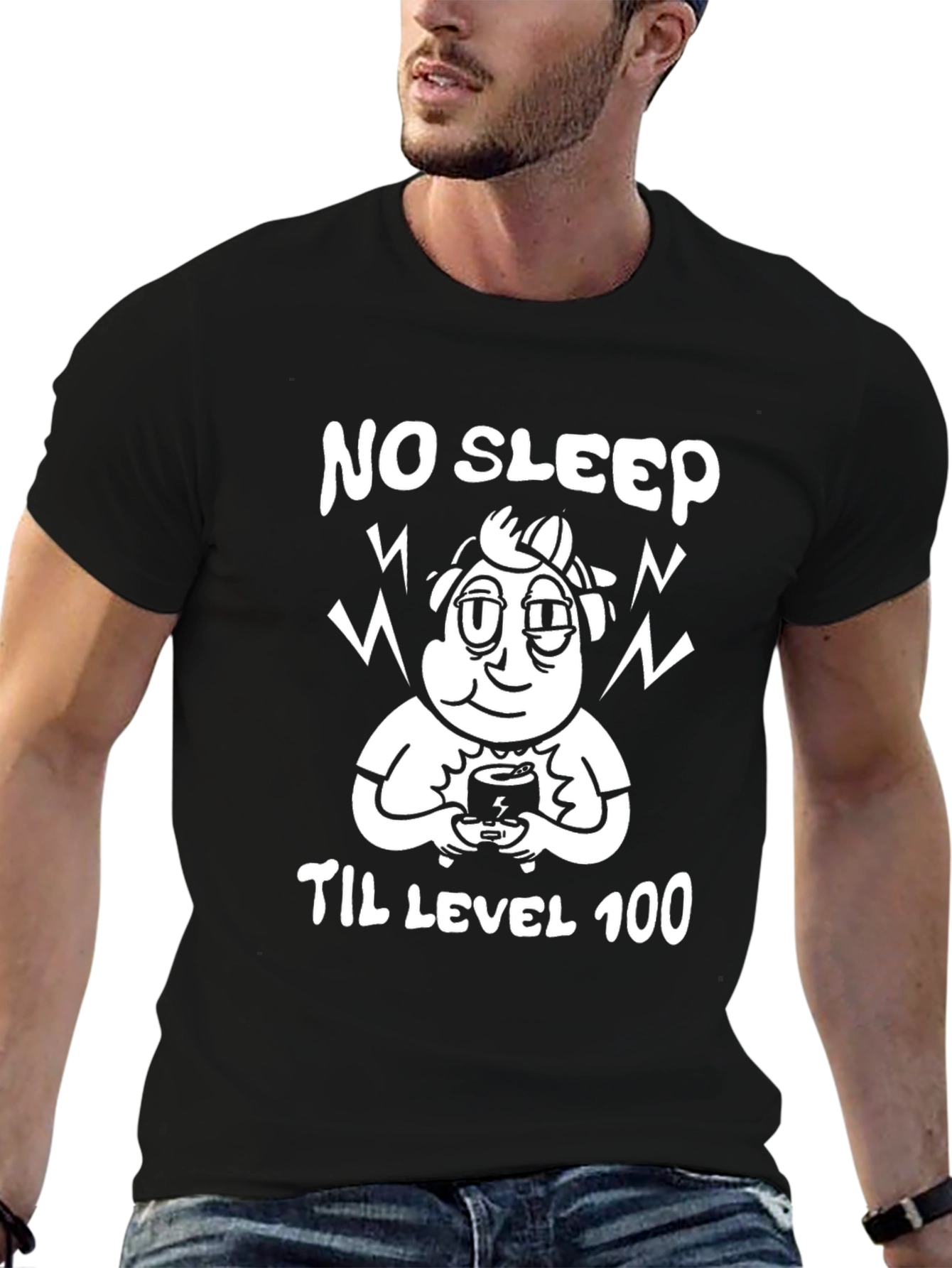 No Sleep Til Level 100 Black Graphic Tee