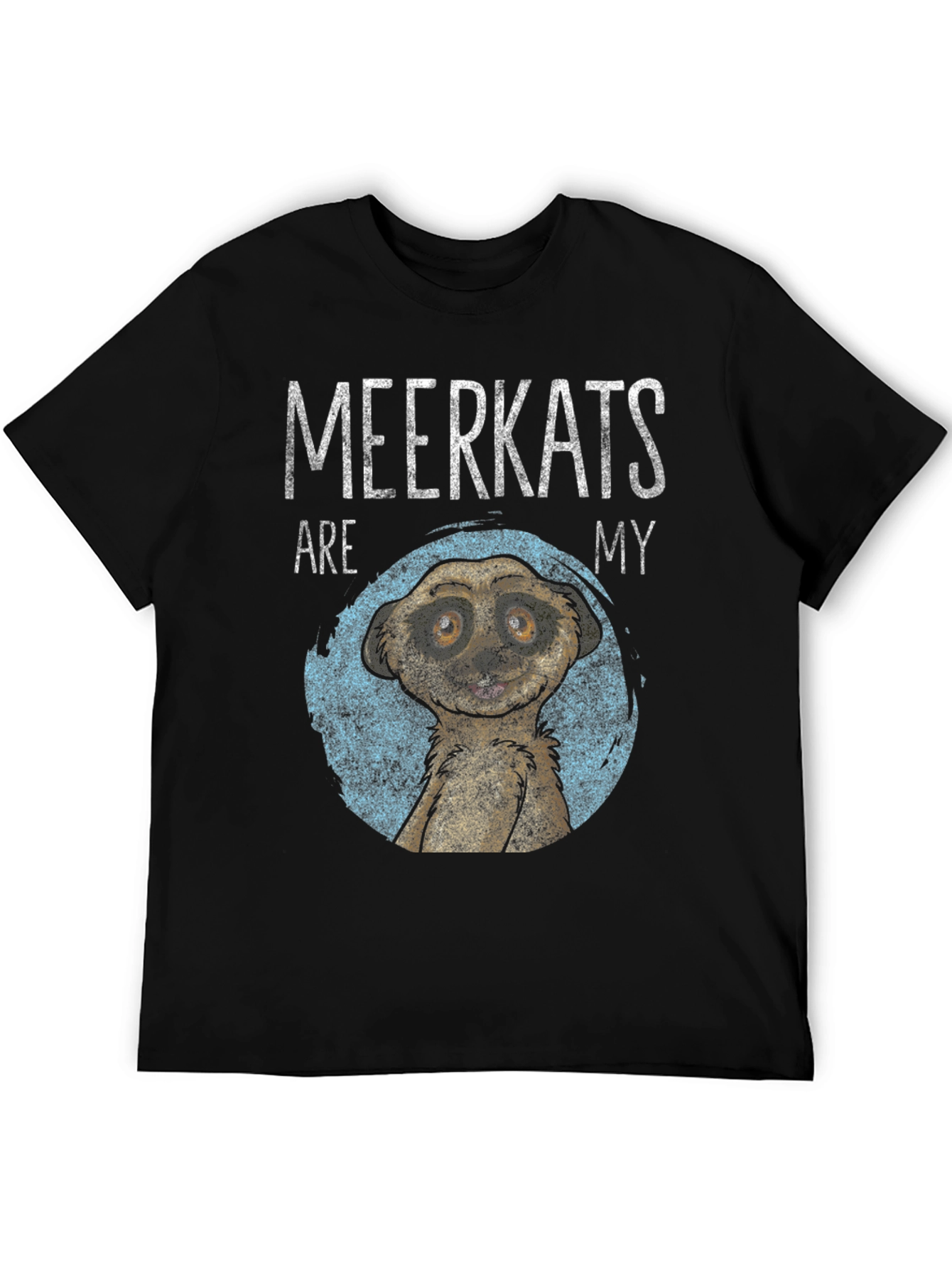 Meerkat Graphic Tee - Mens Black Crew Neck T-Shirt
