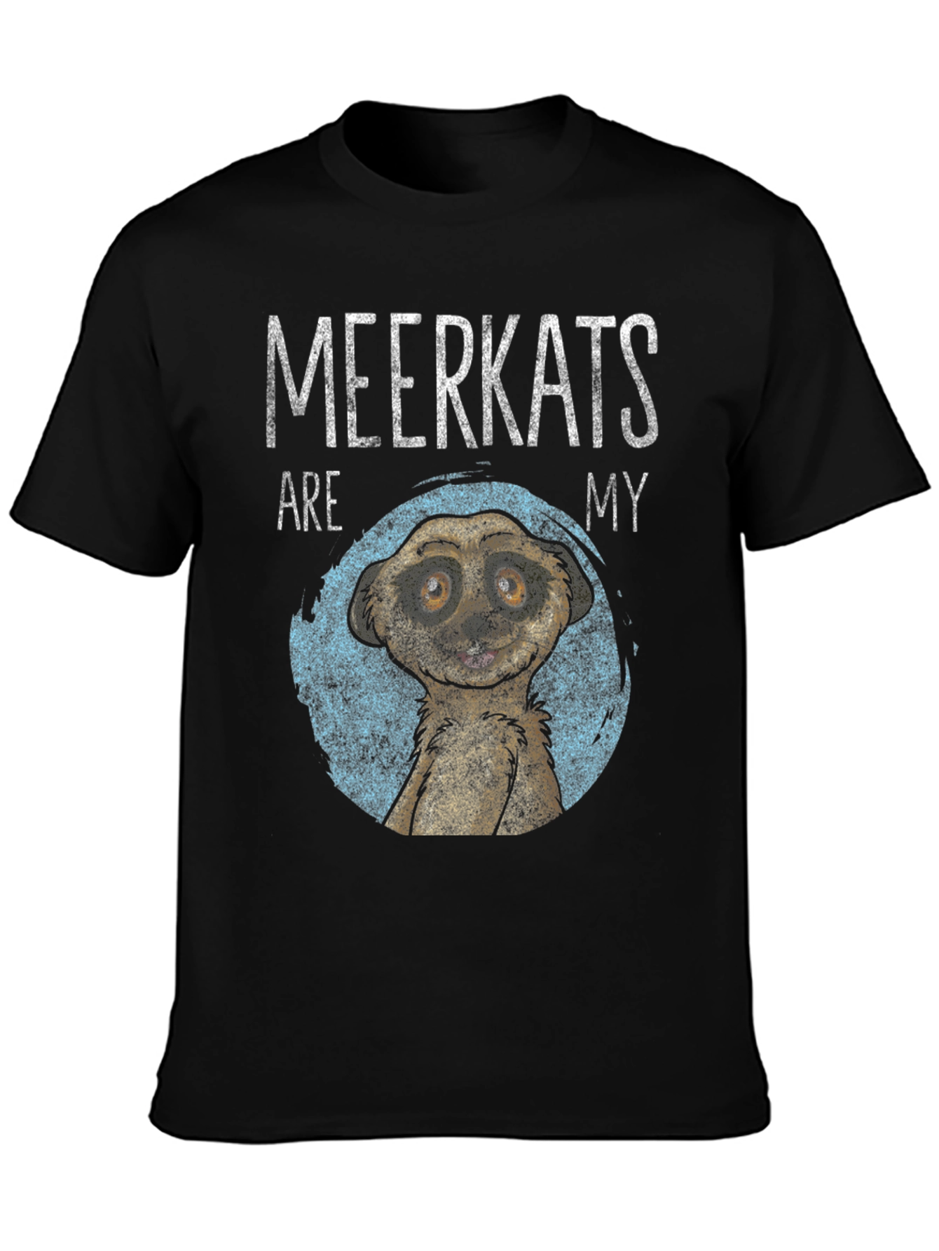 Meerkat Graphic Tee - Mens Black Crew Neck T-Shirt