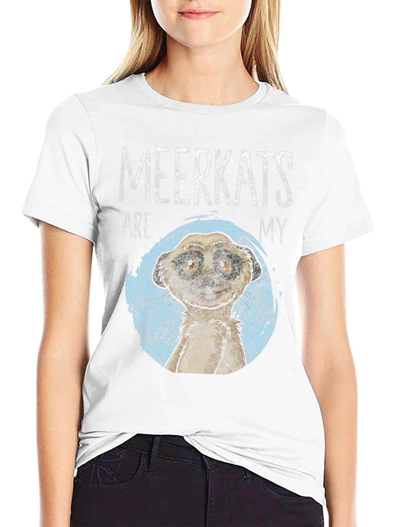 Meerkat Graphic Tee - Mens Black Crew Neck T-Shirt