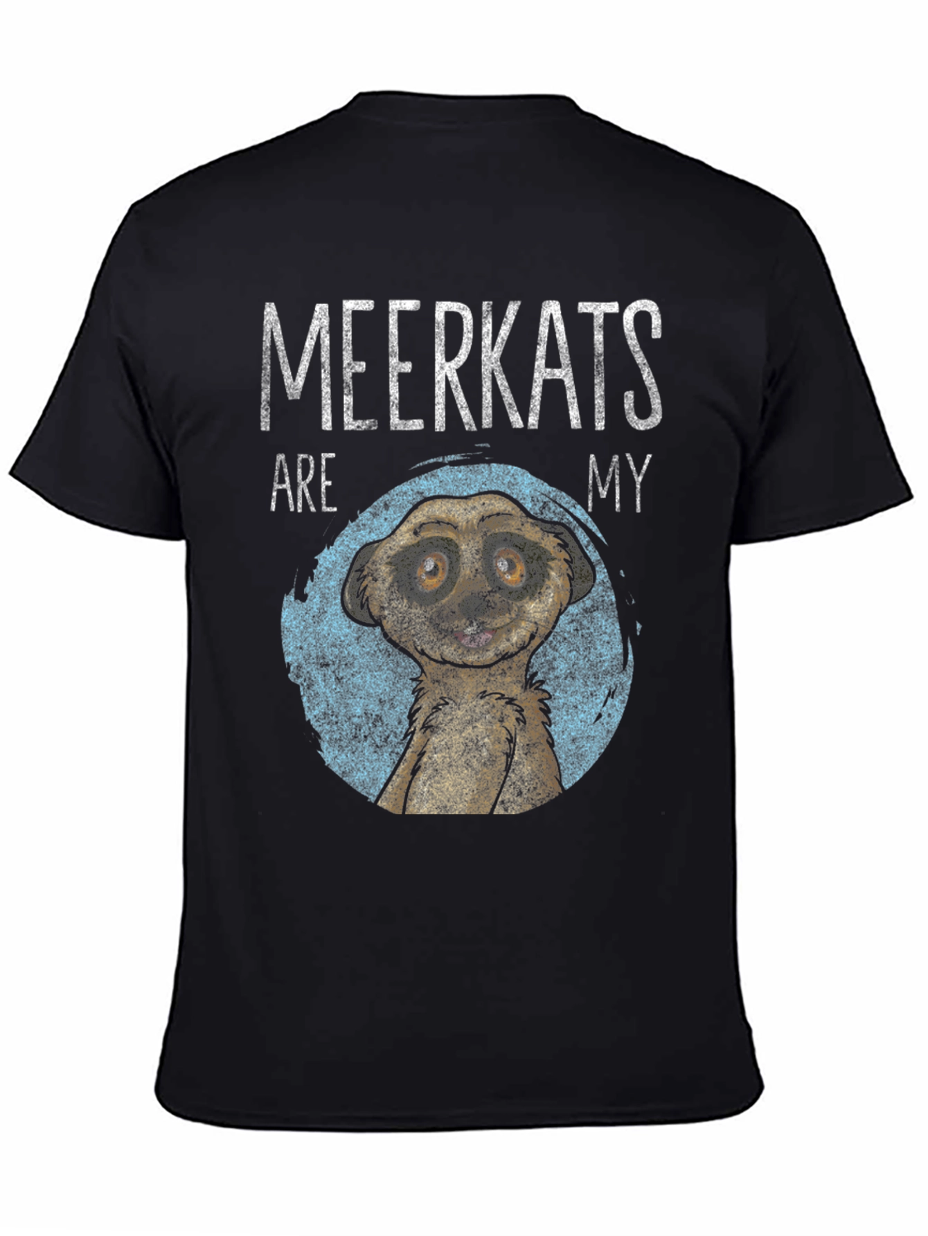 Meerkat Graphic Tee - Mens Black Crew Neck T-Shirt