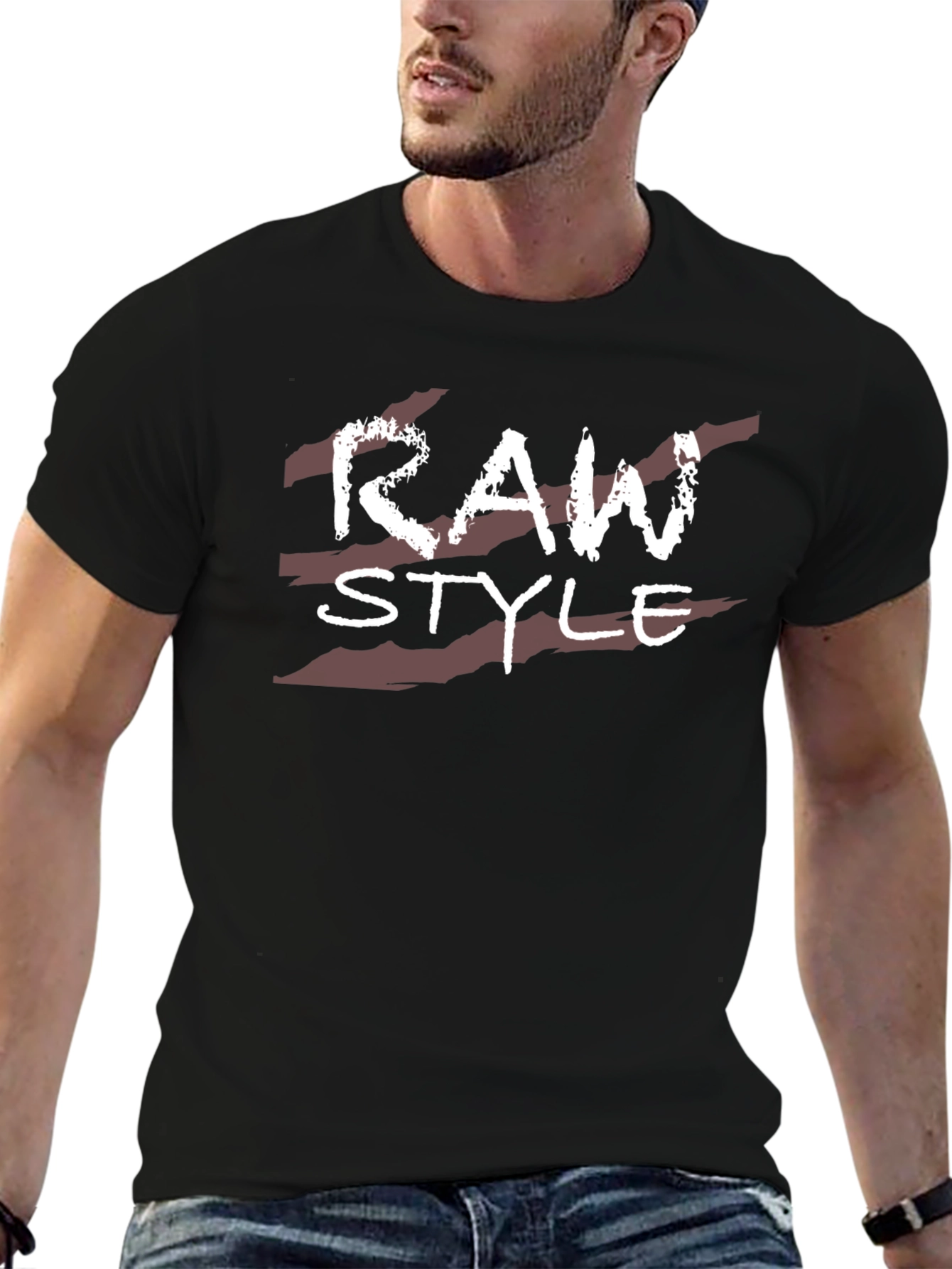 Raw Style Black Graphic T-Shirt