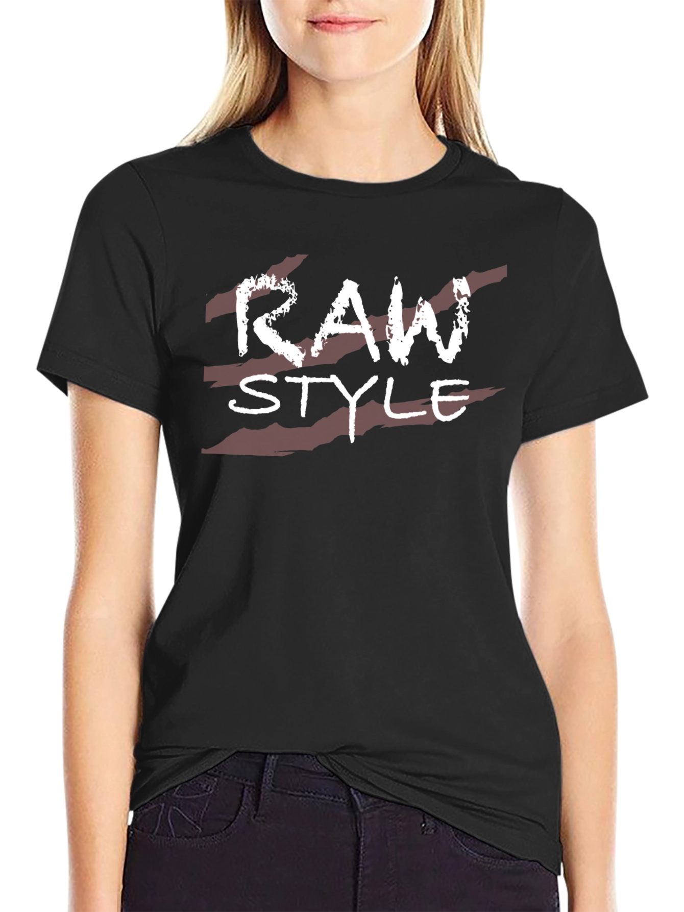 Raw Style Black Graphic T-Shirt