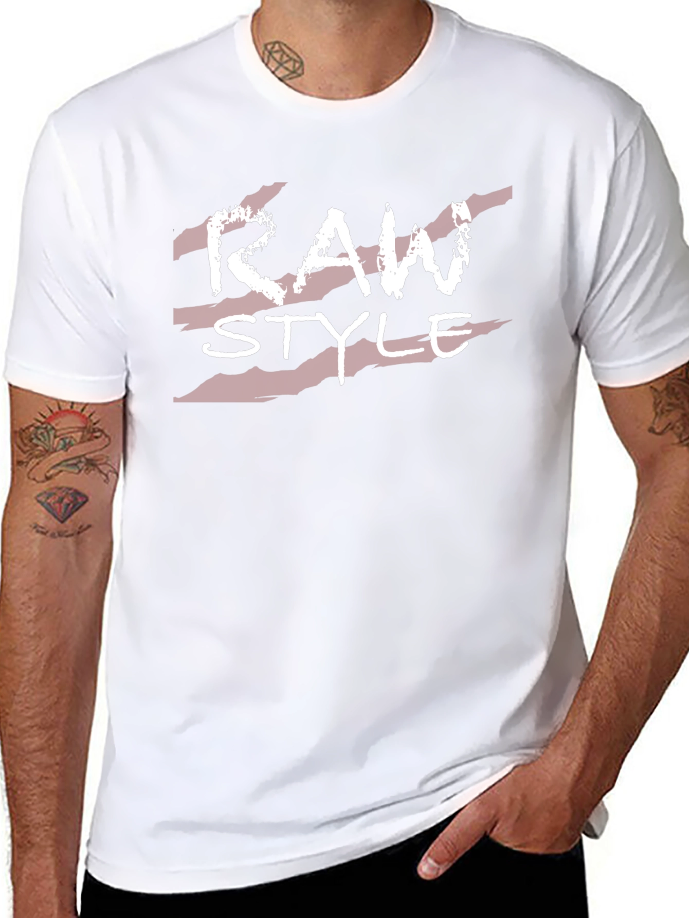 Raw Style Black Graphic T-Shirt