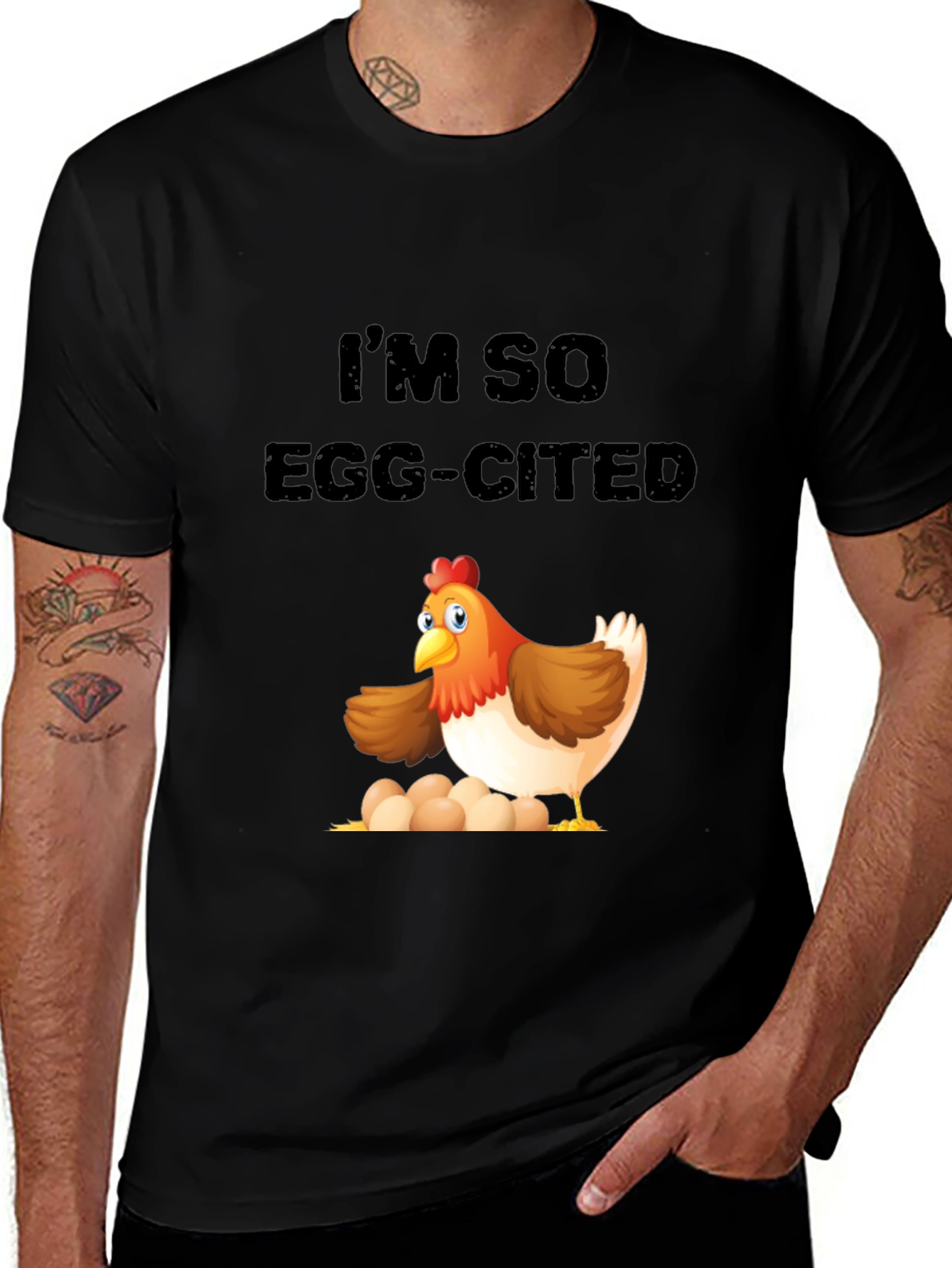 Egg-cited Chicken Graphic T-Shirt