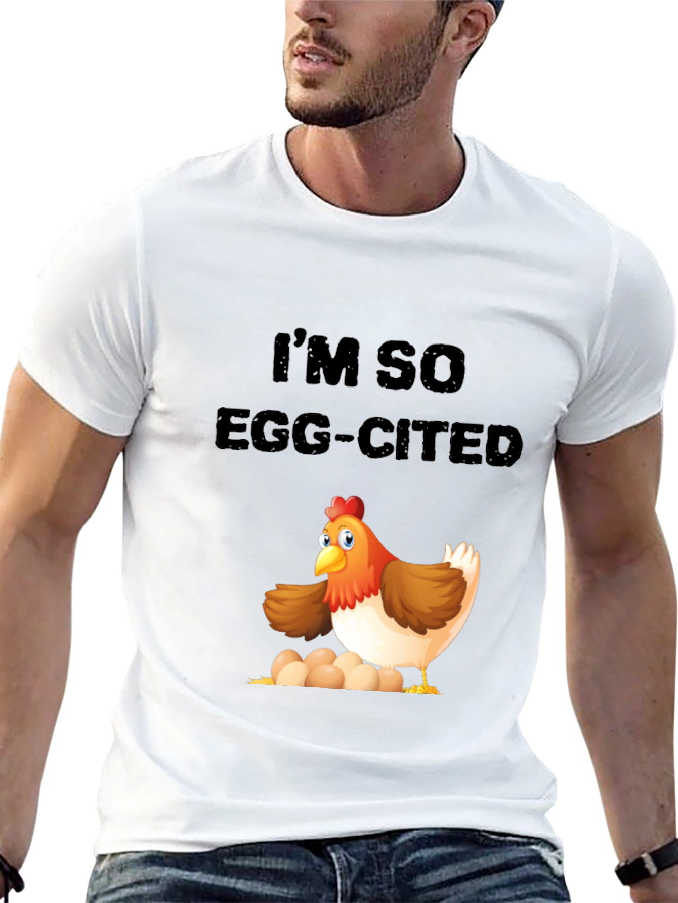 Egg-cited Chicken Graphic T-Shirt