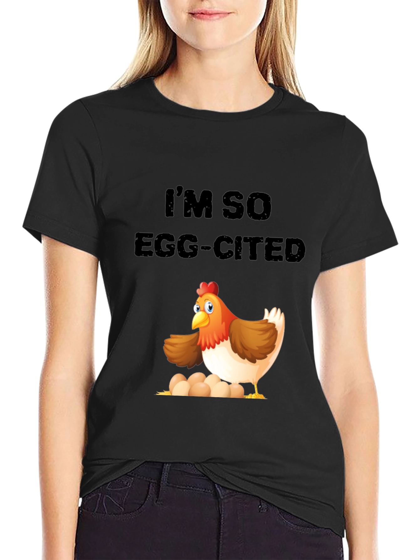 Egg-cited Chicken Graphic T-Shirt
