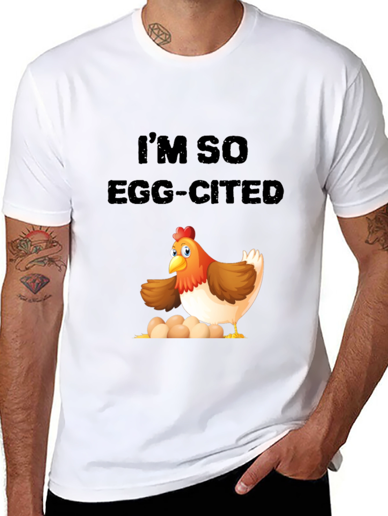Egg-cited Chicken Graphic T-Shirt