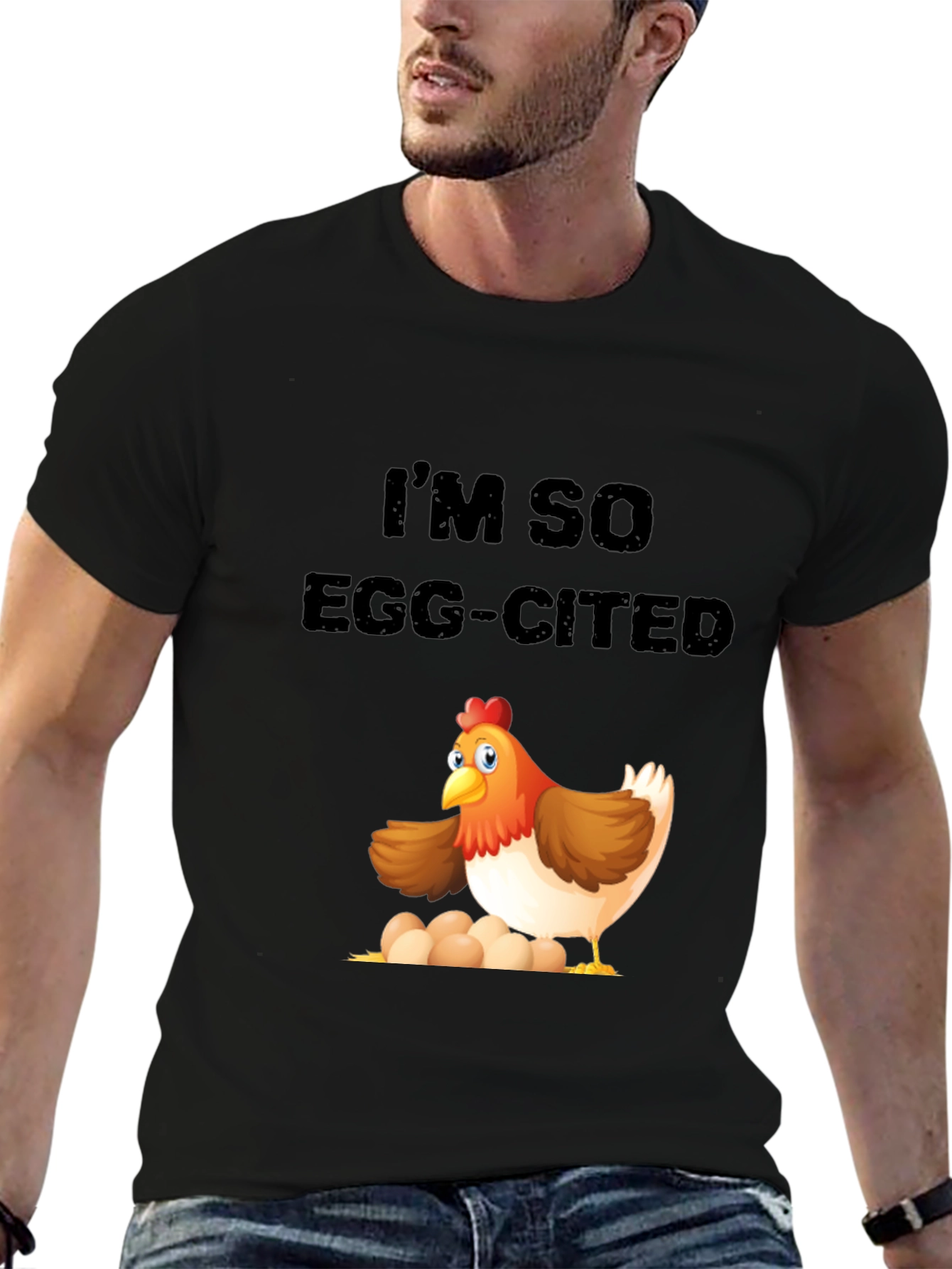 Egg-cited Chicken Graphic T-Shirt