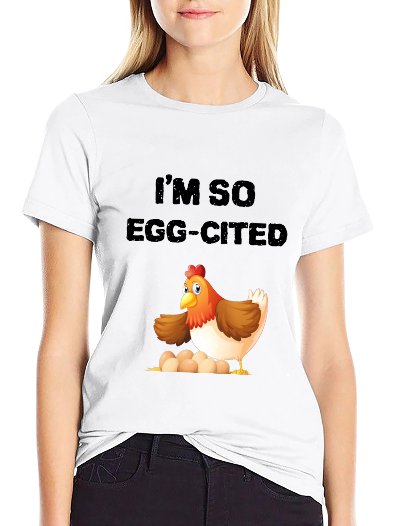 Egg-cited Chicken Graphic T-Shirt