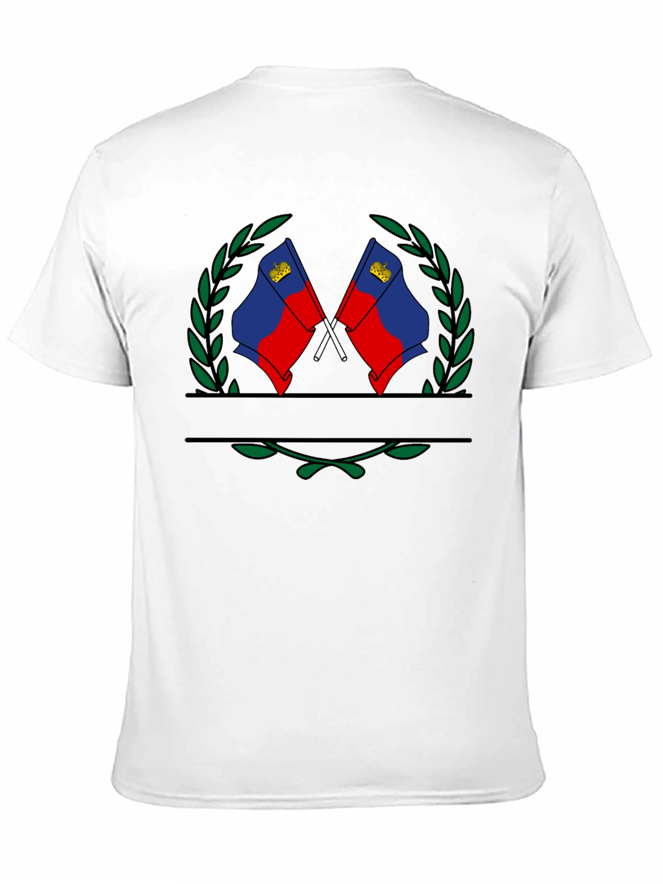 Liechtenstein Flag Crest Black T-Shirt