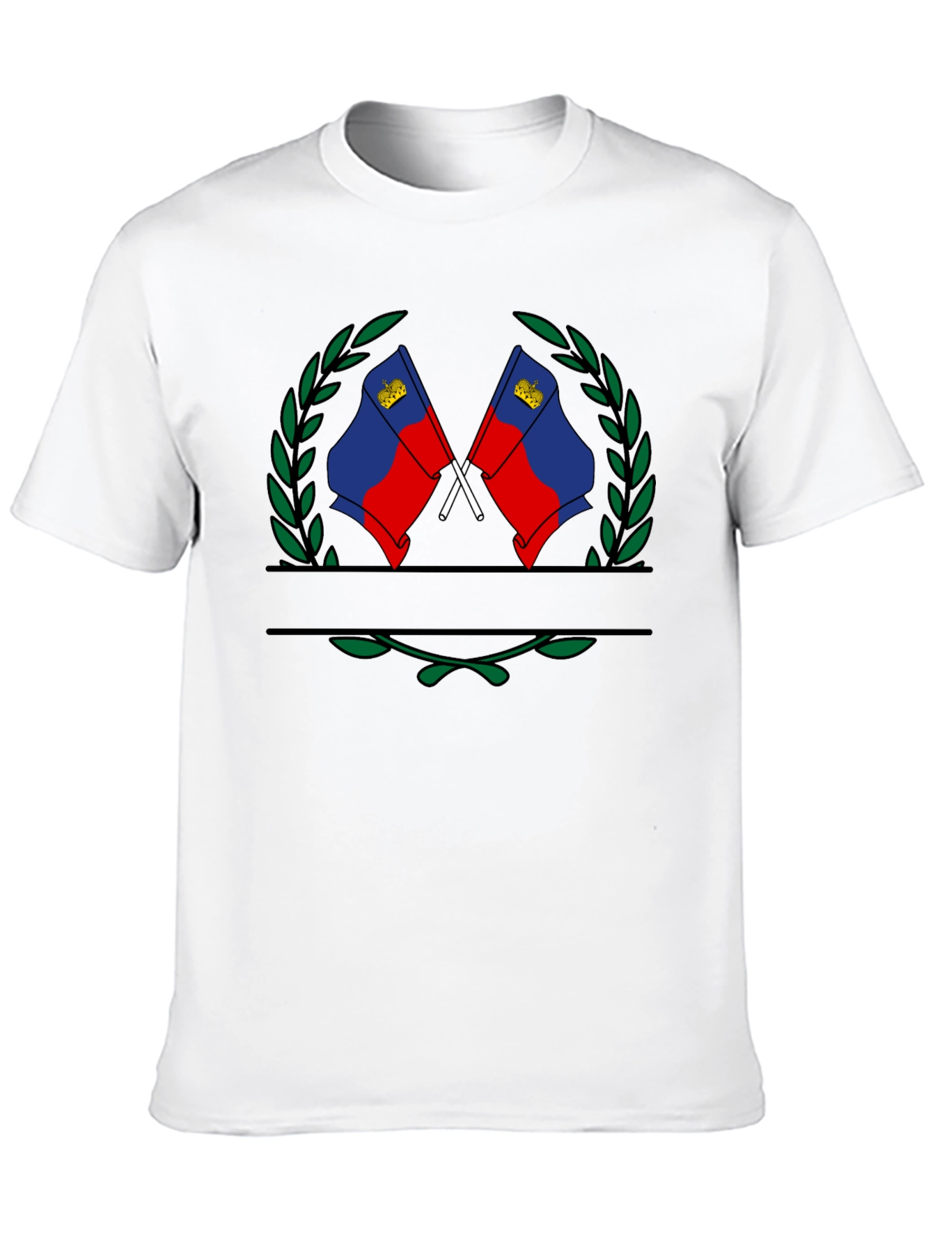 Liechtenstein Flag Crest Black T-Shirt