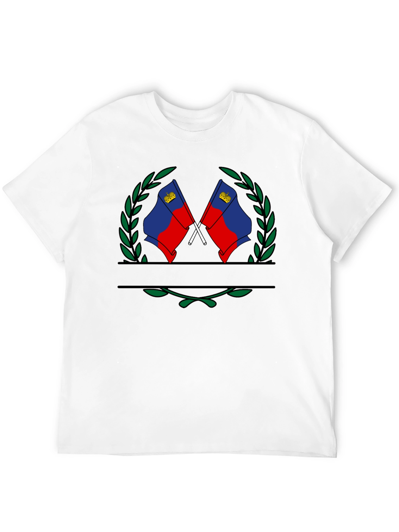 Liechtenstein Flag Crest Black T-Shirt