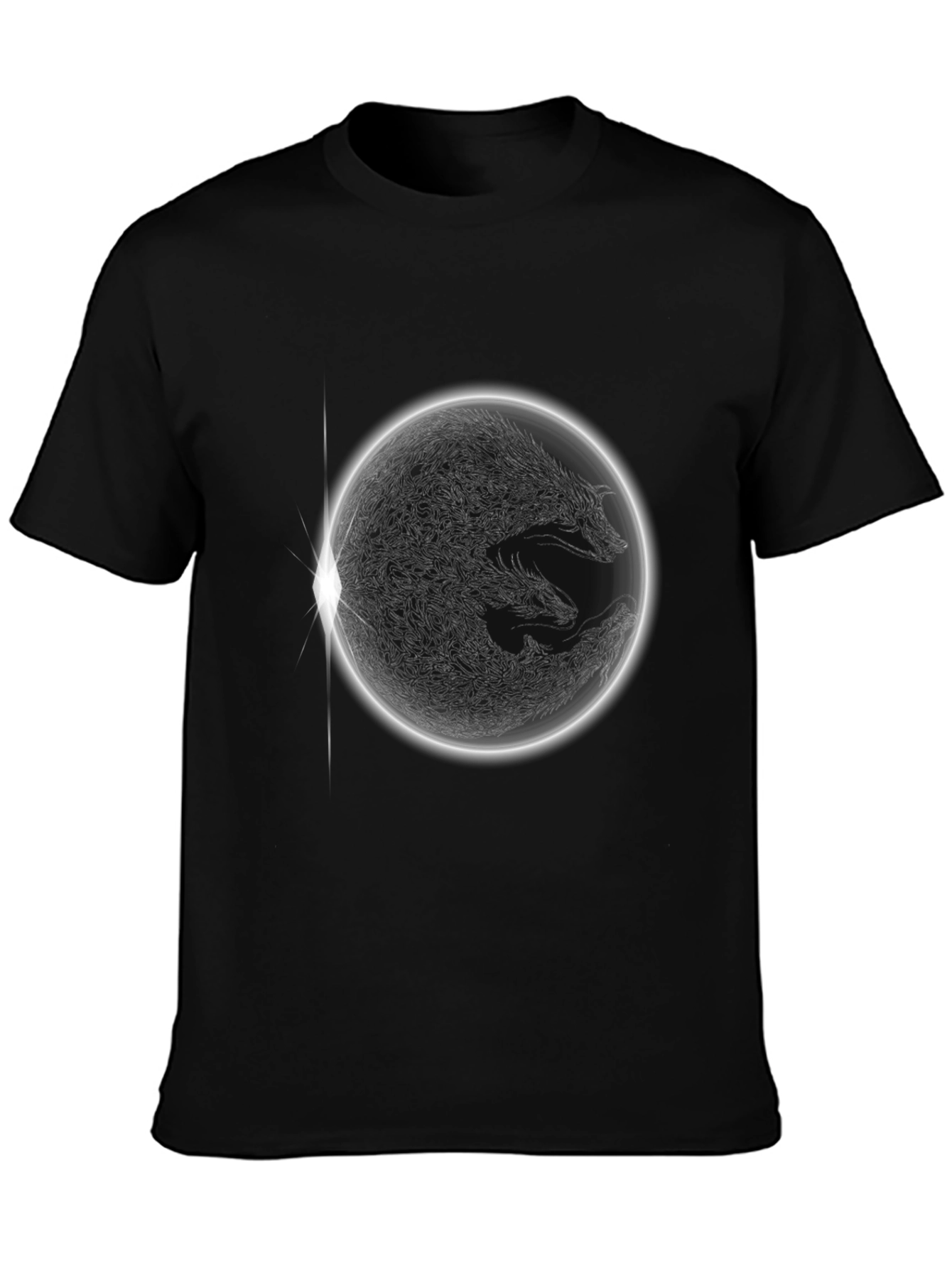 Wolf Eclipse Graphic Black T-Shirt