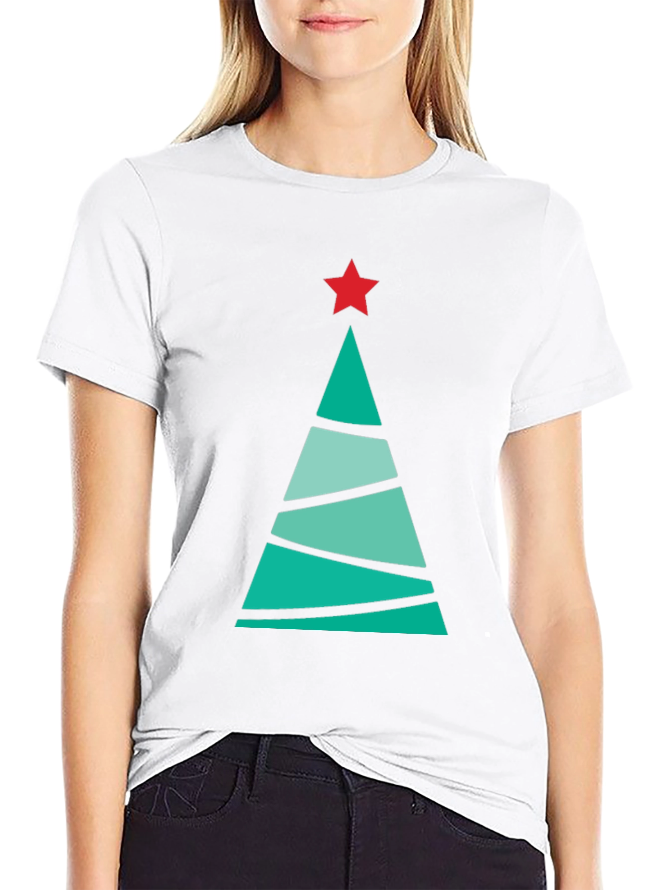 Festive Christmas Tree Graphic Tee - Holiday Cheer