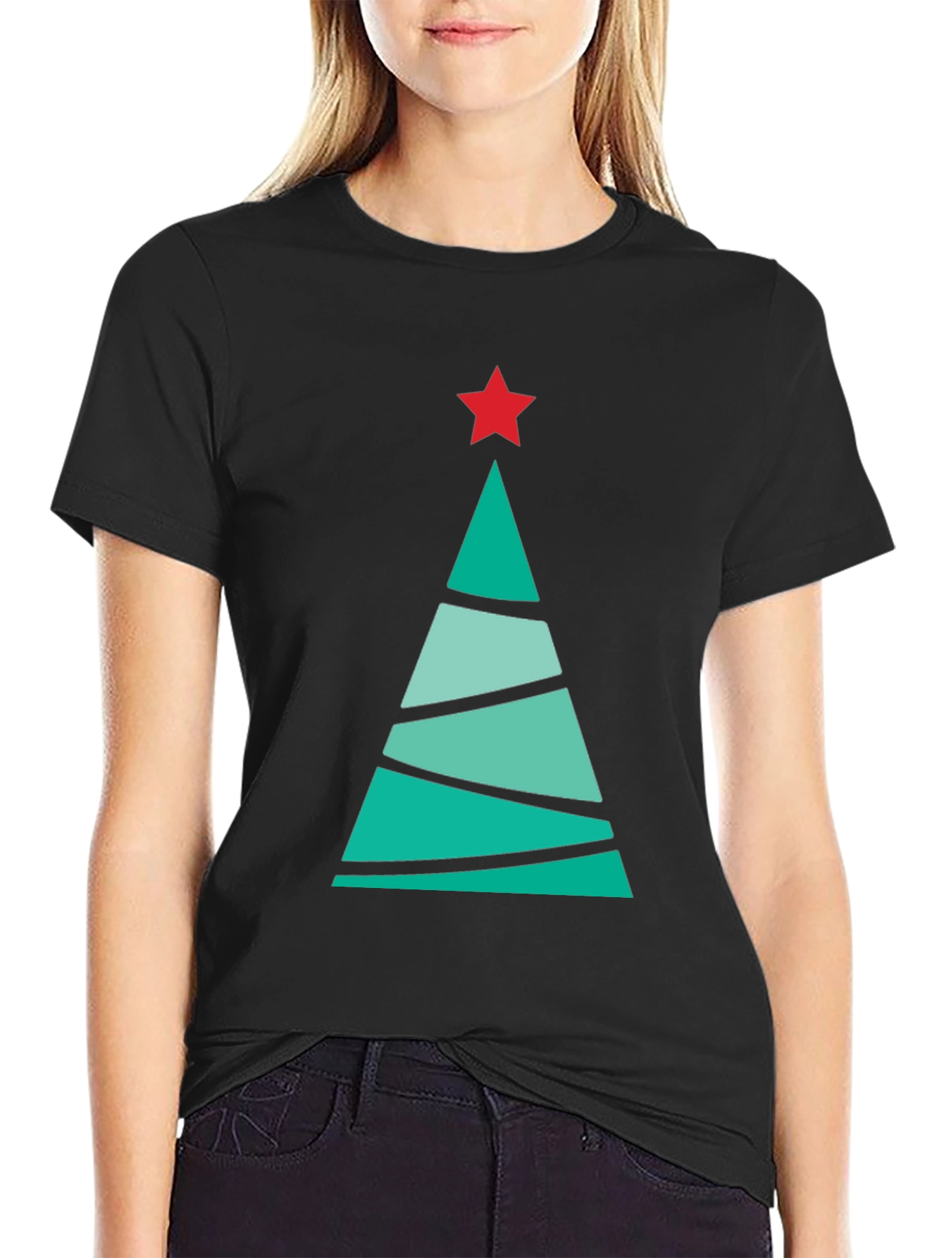 Festive Christmas Tree Graphic Tee - Holiday Cheer