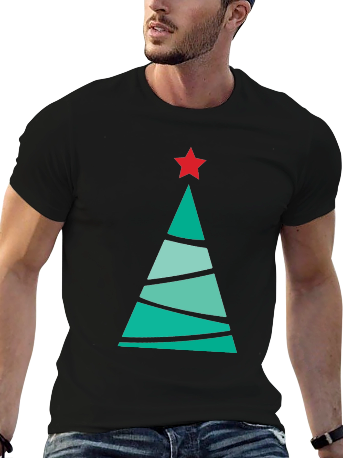 Festive Christmas Tree Graphic Tee - Holiday Cheer