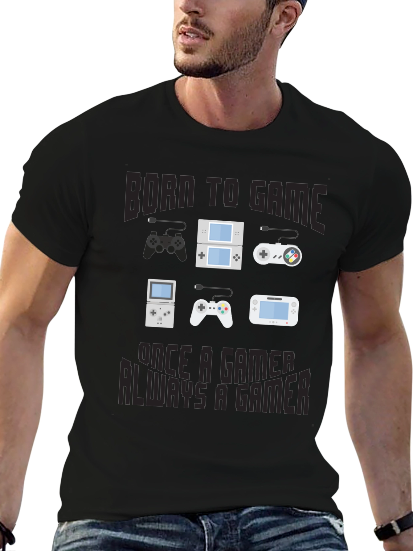 Born to Game T-Shirt - Gamer Console Design