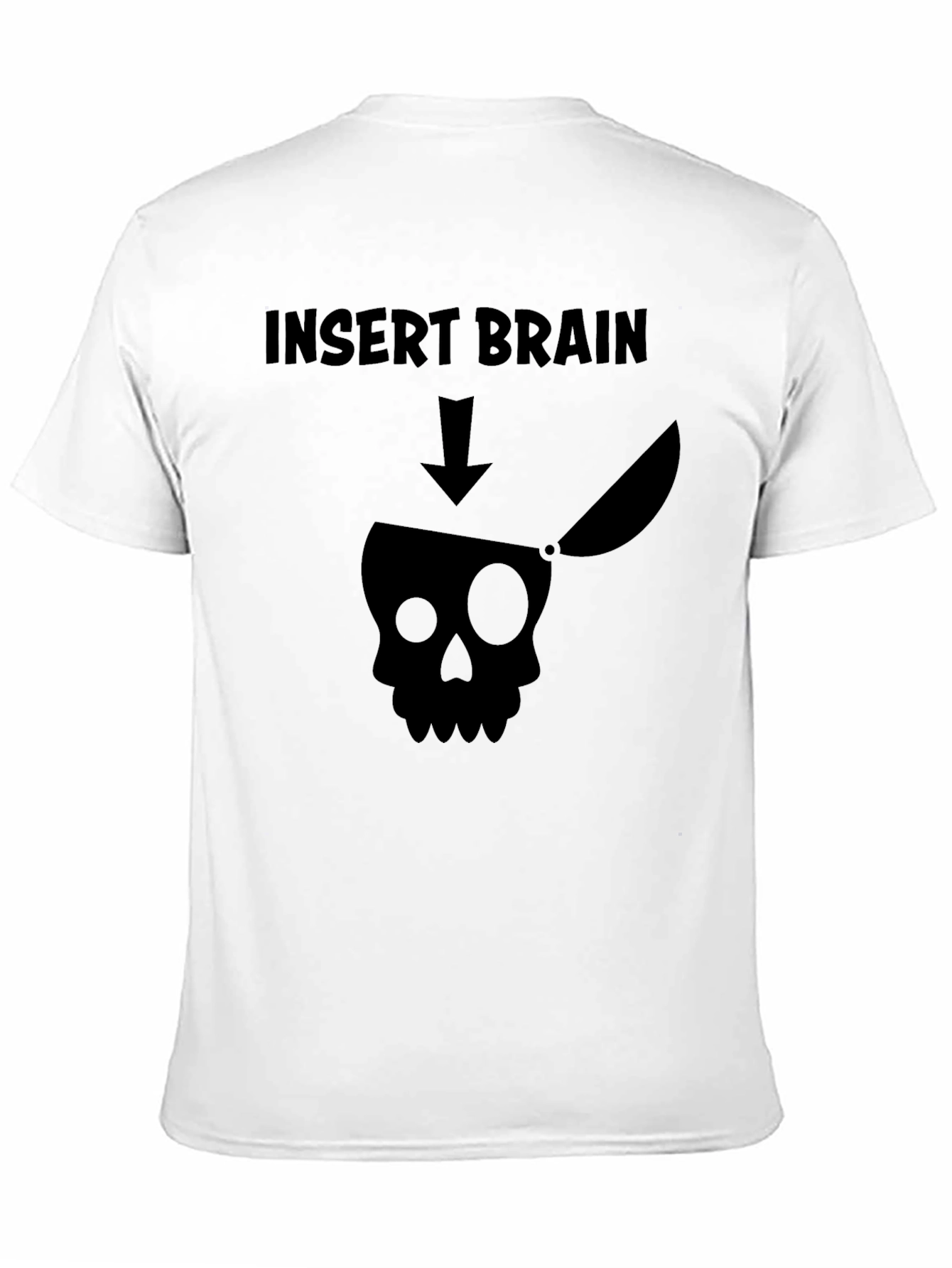 Funny Graphic Tee - Insert Brain Skull T-Shirt
